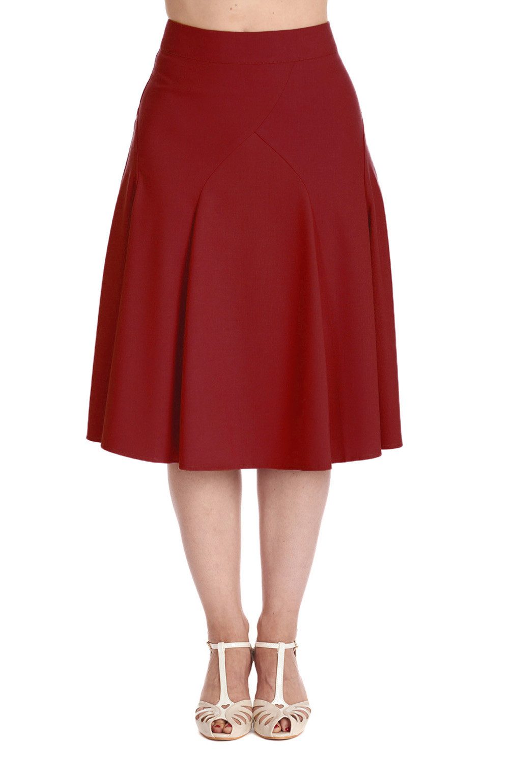 Banned A-Linien-Rock Carol Classic Rot Vintage 50er 60er A-Linie