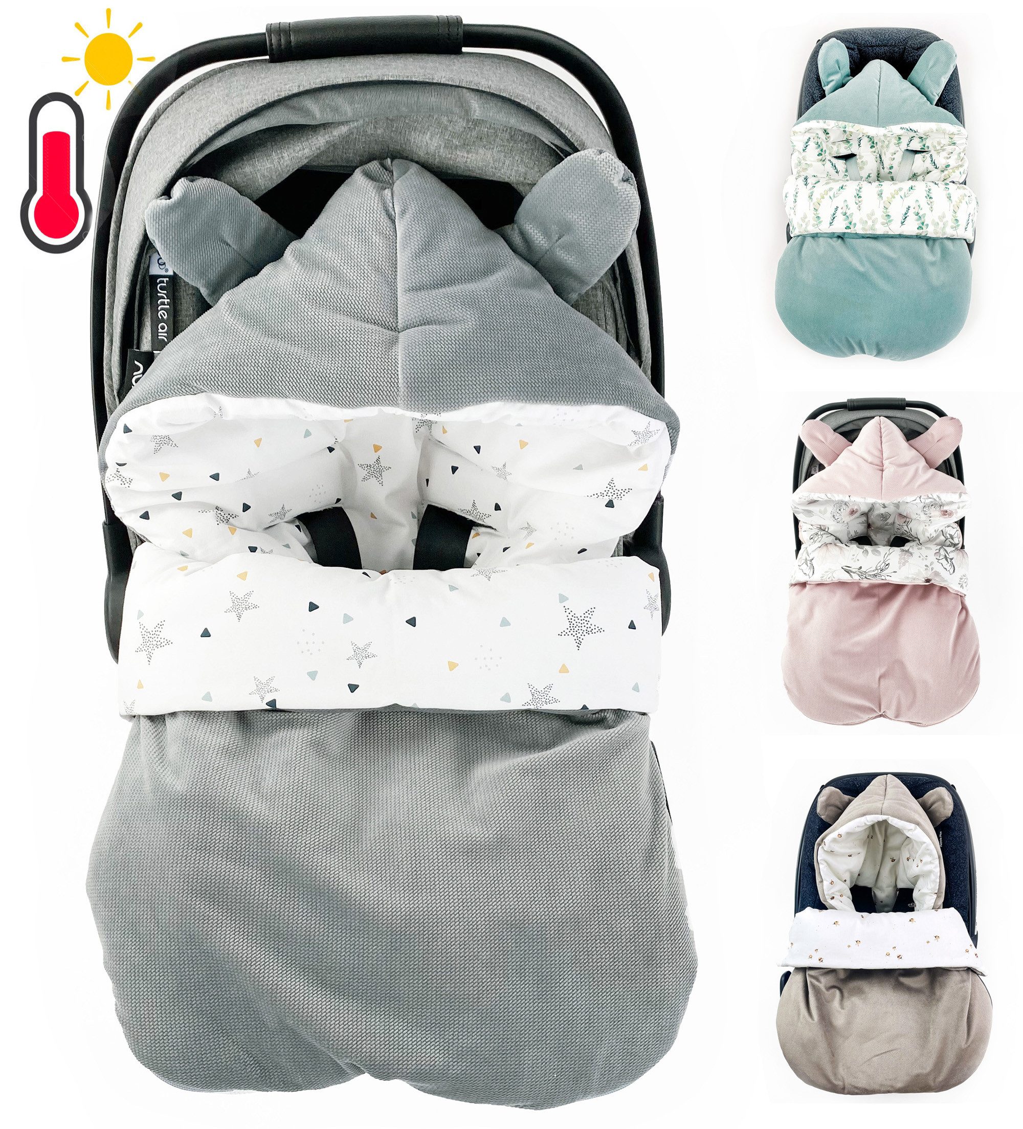 Einschlagdecke Baby Fußsack Schlafsack für Babyschale Übergang Herbst leicht wattiert, BABEES