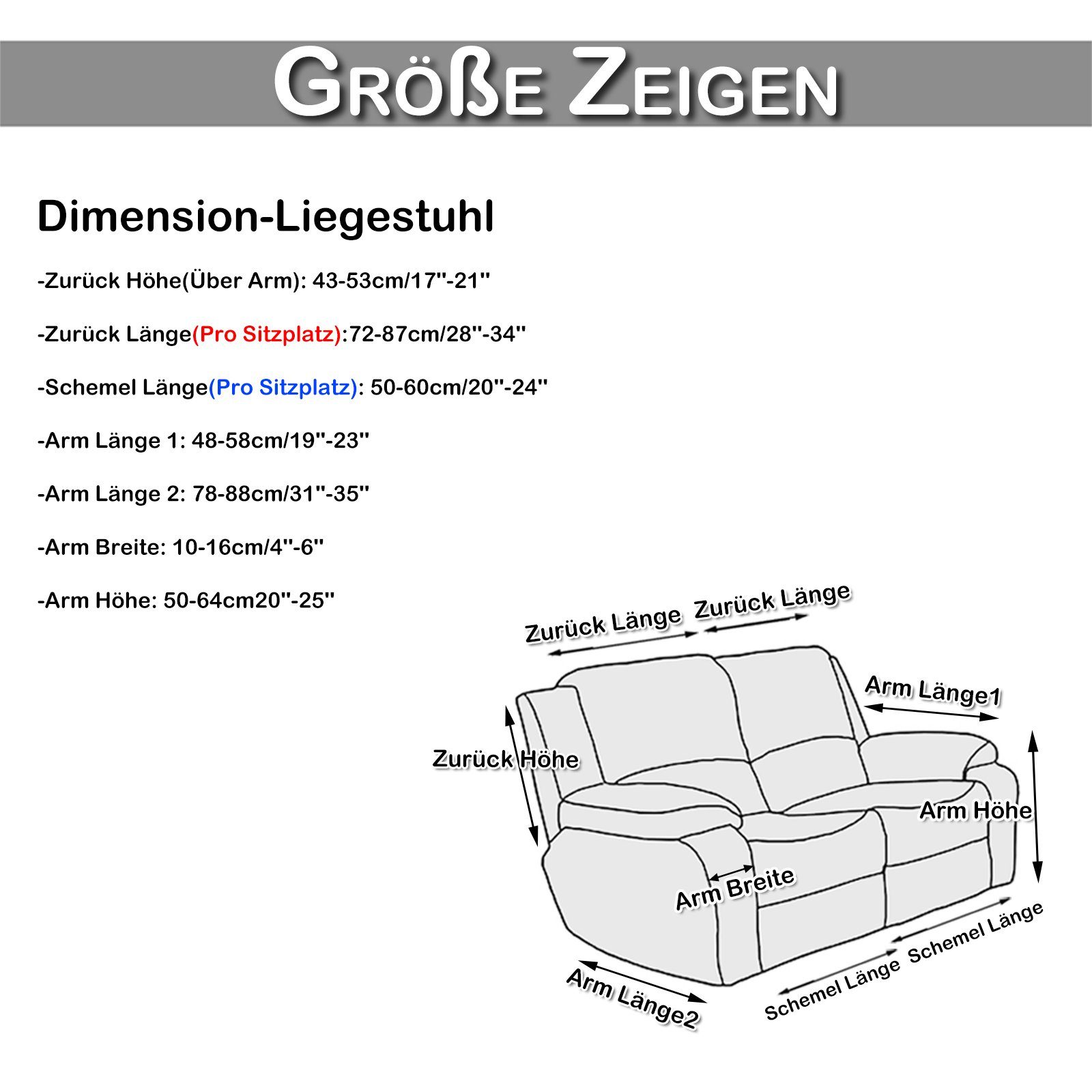 Rosnek Sesselhusse 1/2/3 Sitz, Stretch, für elektrische Recliners Heimdekoration