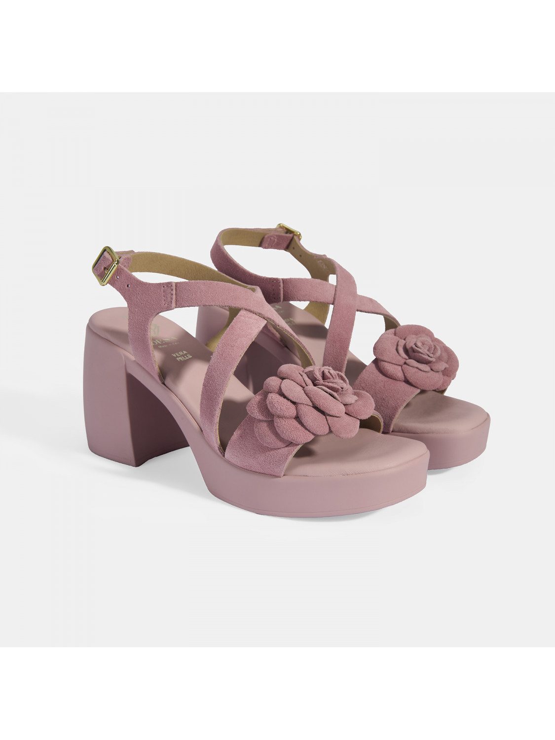 Desa Damen-Sandalen – Obermaterial aus Wildleder, Lederfutter, Plateauabsa günstig online kaufen