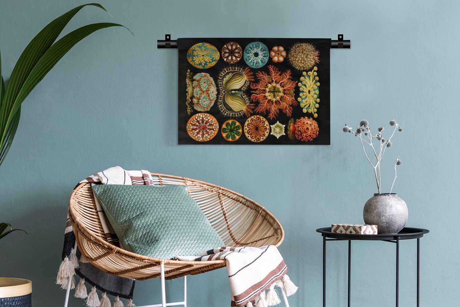 - Haeckel Vintage Wanddekoobjekt Ernst - Meer - Schlafzimmer, - - MuchoWow Wohnzimmer, Kinderzimmer Kunst, Wanddeko für Kleid, Natur Meerestier Wandbehang,