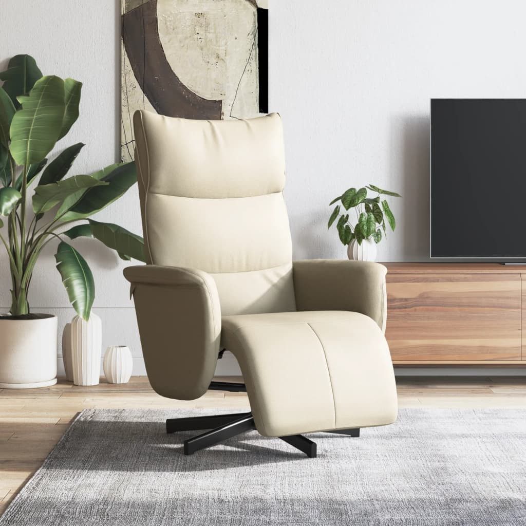 vidaXL Relaxsessel, Relaxsessel mit Fußteil Creme Kunstleder