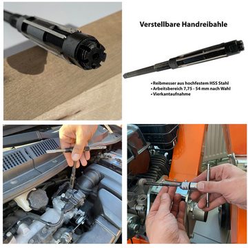 ECI Tools Feile Verstellbare Handreibahle HSS von 7.75 bis 54 mm Ø Reibahle Ahle Räuma, (1 Stück)