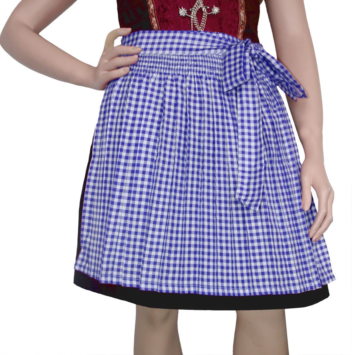German Wear Dirndlschürze GW1603-1- Blau Kariert, Dirndl Schürze Trachtenschürze Dirndel Tracht Blau