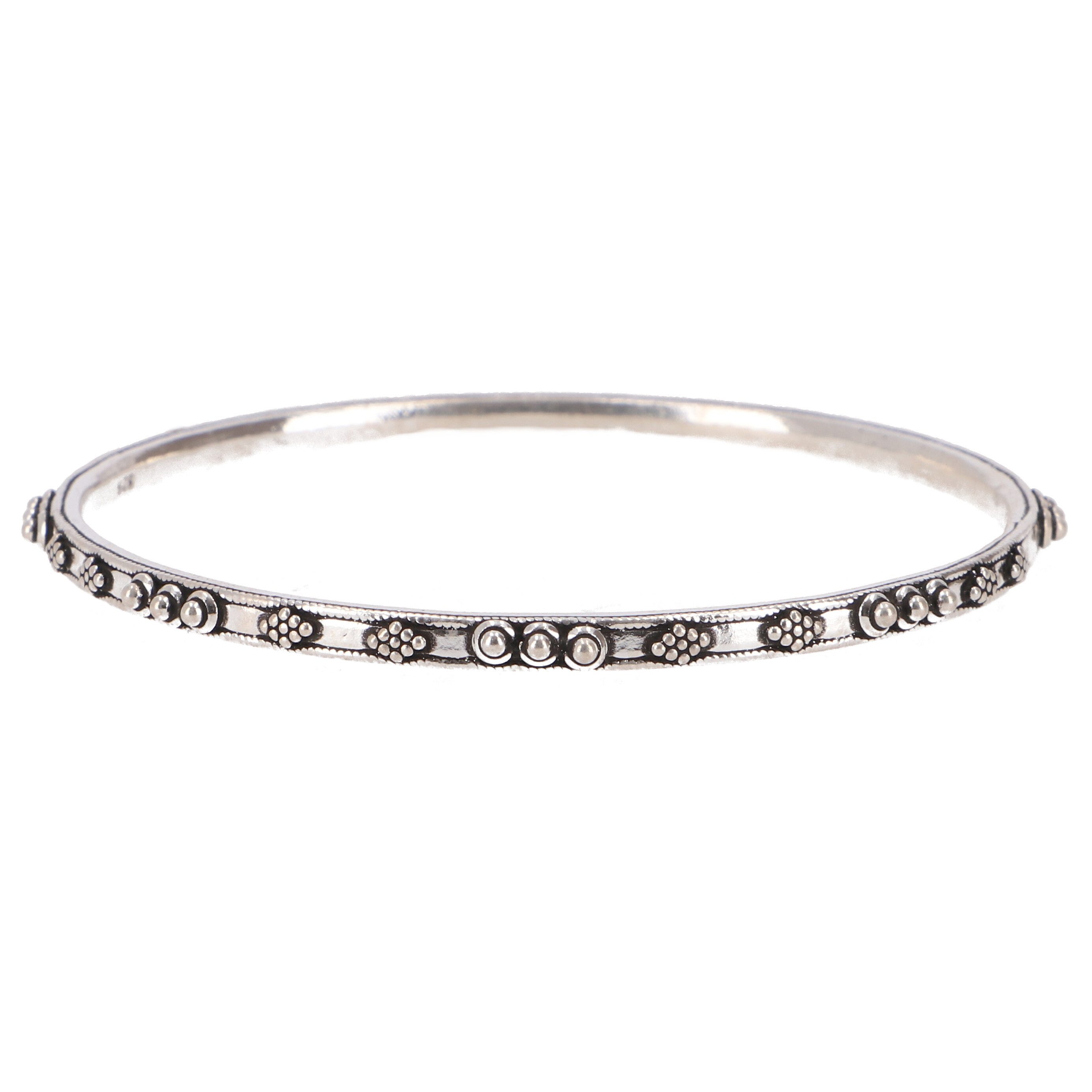 Armreif Silberner Boho Armreifen, verzierter..
