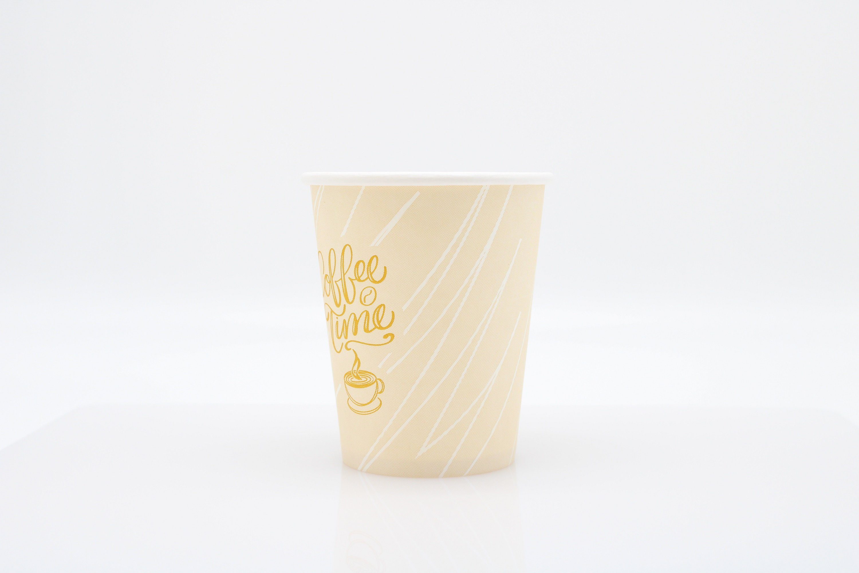 cofi1453 Coffee-to-go-Becher Kaffeebecher Coffee Time PE beschichtet 8 oz / 200ml Gelb
