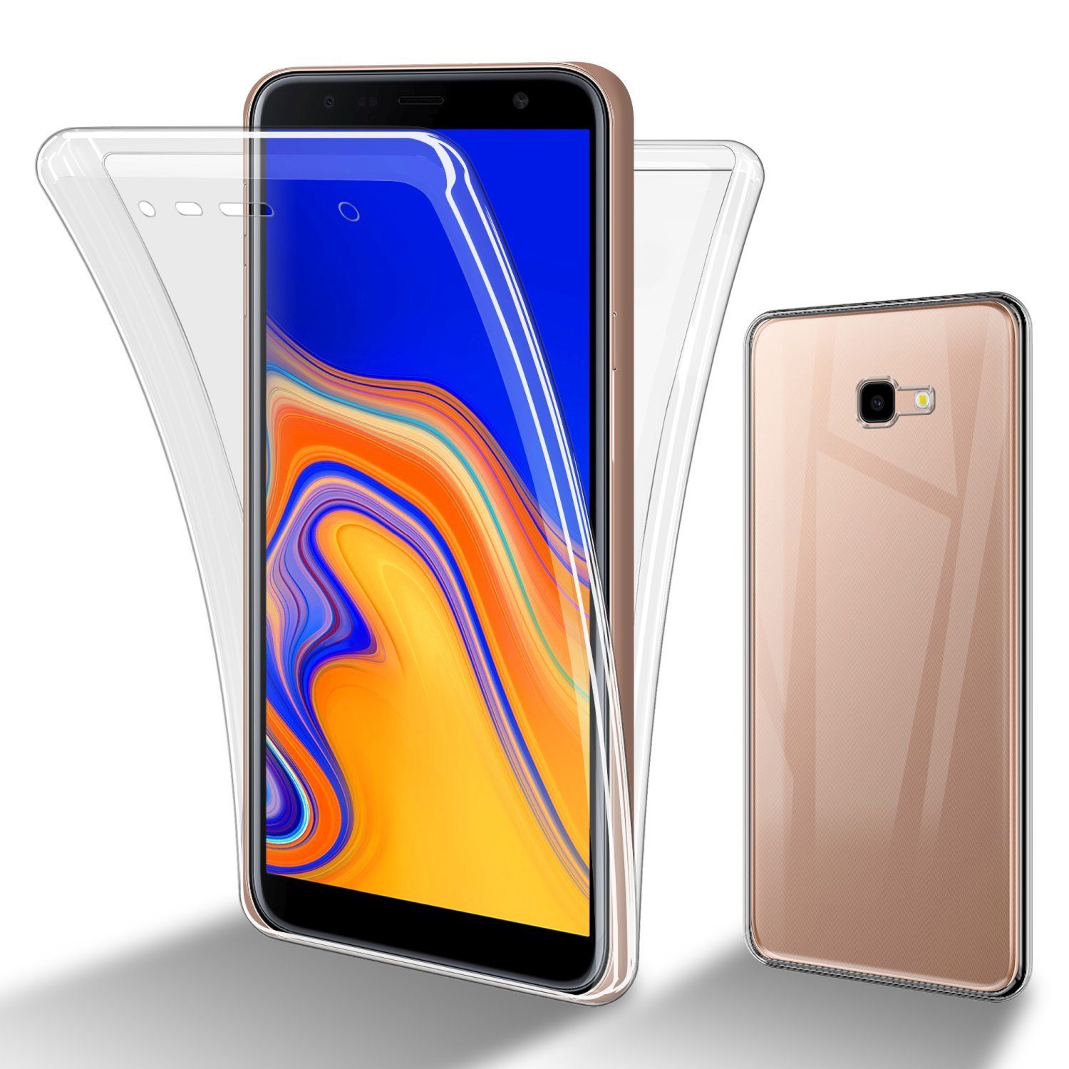 Cadorabo Handyhülle für Samsung Galaxy J4 PLUS Hülle Samsung Galaxy J4 PLUS, Flexible Case Handy Schutzhülle - Hülle - Back Cover 360° Grad