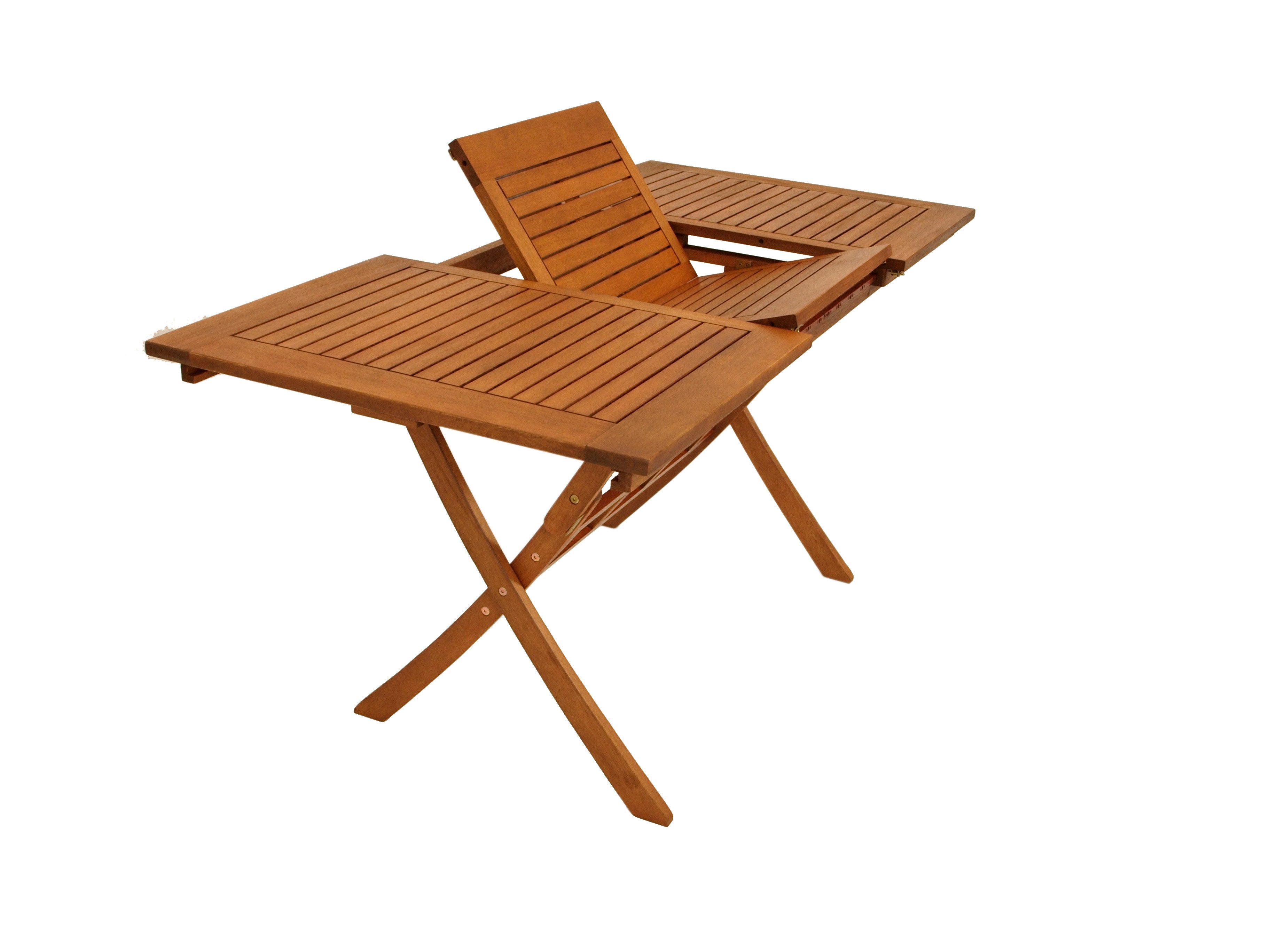DEGAMO Gartentisch LAGO, 110/160x75cm, klappbar und ausziehbar, Eukalyptus