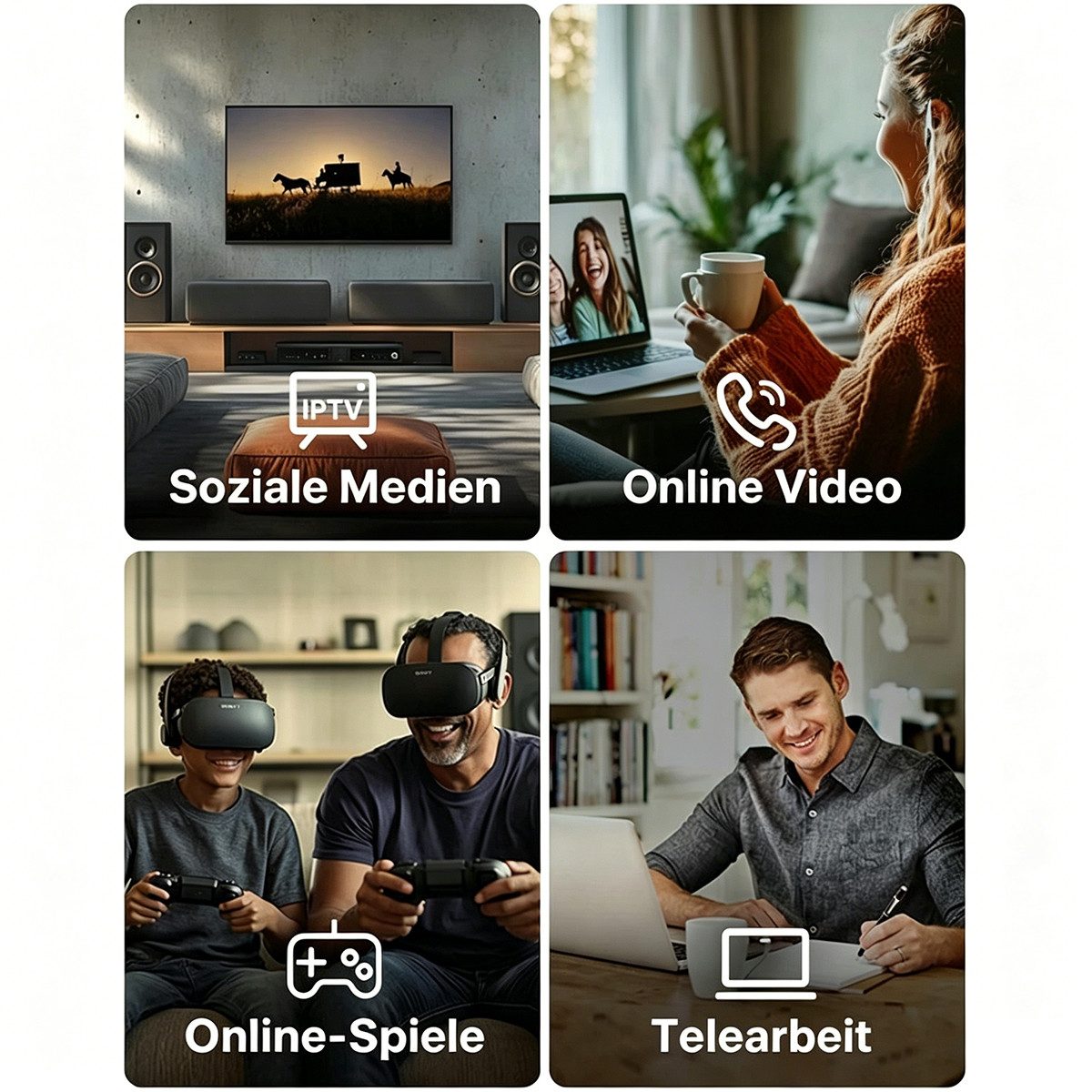 ibettertec WLAN-Router, 4G WAN + LAN-Port Unterstützung SIM-Karte für Windows WLAN-Router, können Sie ohne Netzwerkkabel eine Verbindung zu Smart Home herstellen