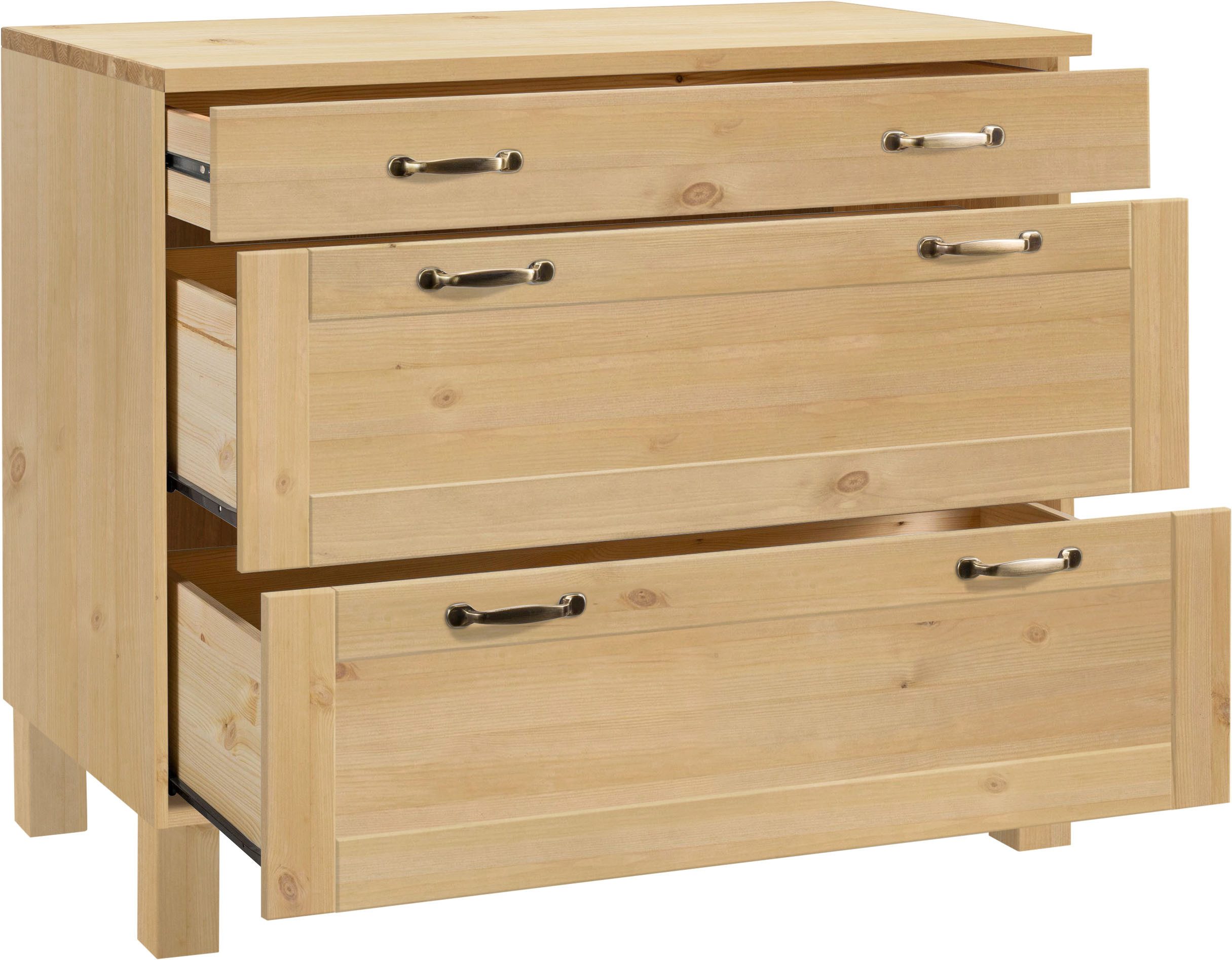 Home affaire Unterschrank Alby Breite 100 cm, 3 Schubladen – Bild 4 von 5