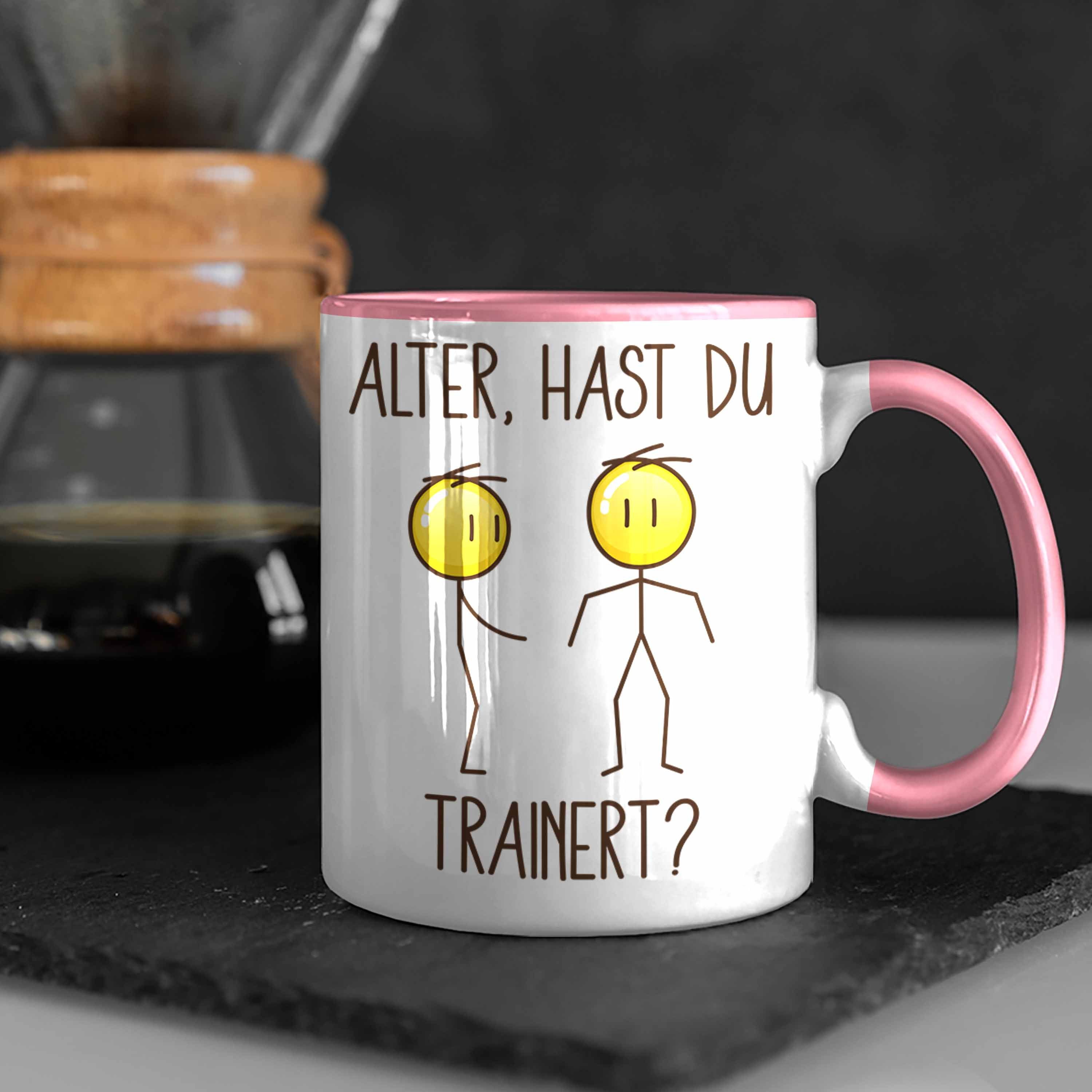 Trendation Tasse Trendation Geschenk Tasse Lustiges Du Bodybuilder Geschenk Trainiert - Fitness Humor Hast Rosa