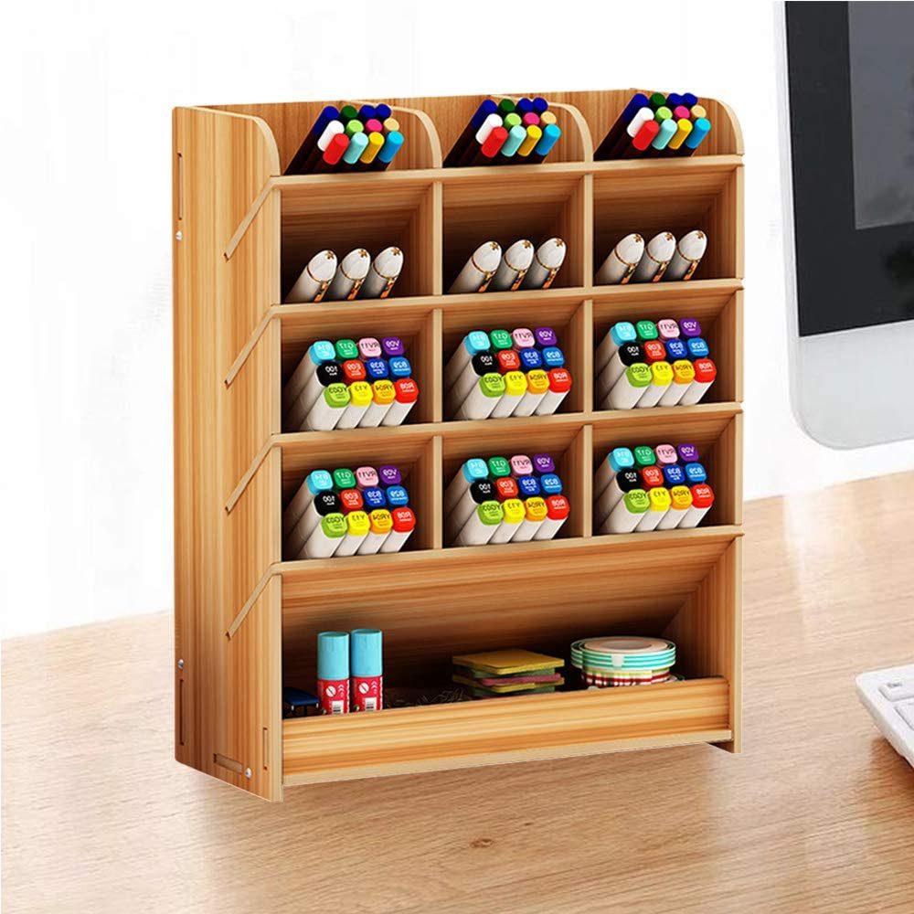 DOPWii Regal-Schreibtisch Hölzerner Stifthalter, für Schulschreibtisch günstig online kaufen