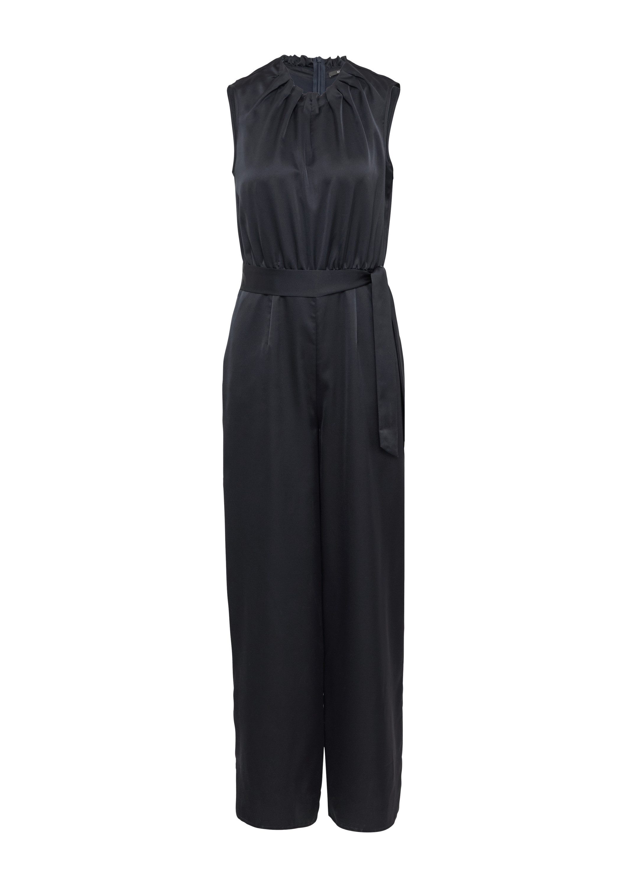 comma Jumpsuit Overall Satin-Jumpsuit mit Faltendetails und Eingrifftaschen günstig online kaufen