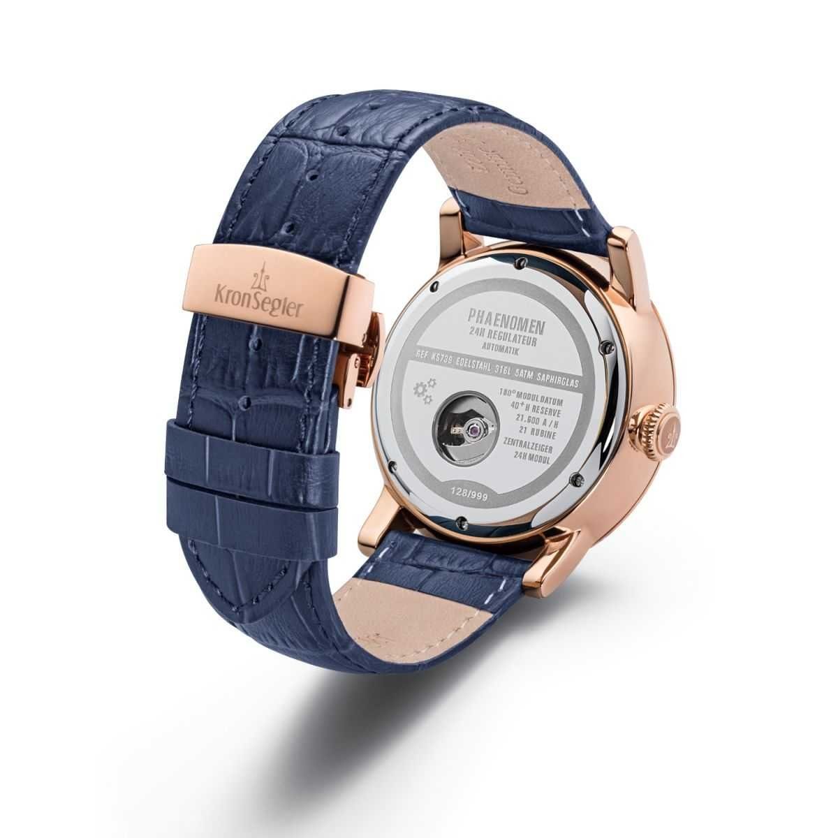 Kronsegler Automatikuhr Phaenomen Regulateur rose-altweiss-arabisch 46 mm, Limitiert