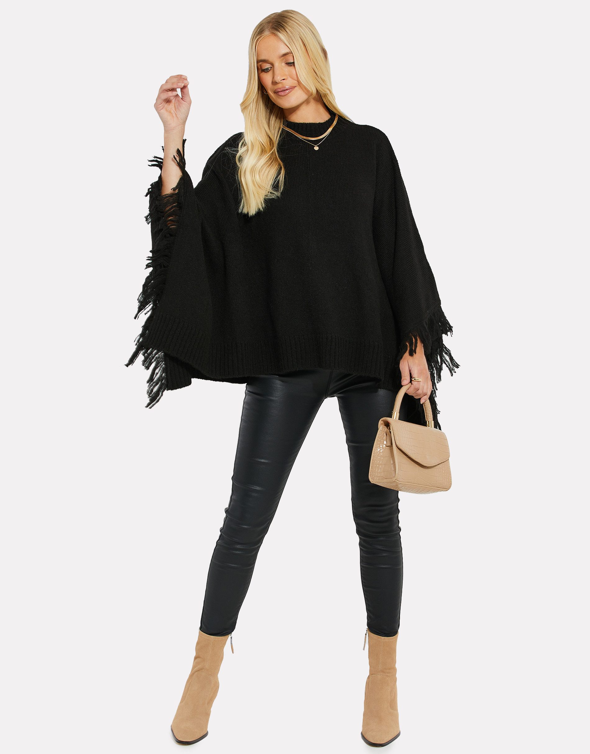 Threadbare Poncho (1-St) mit modischen Fransen