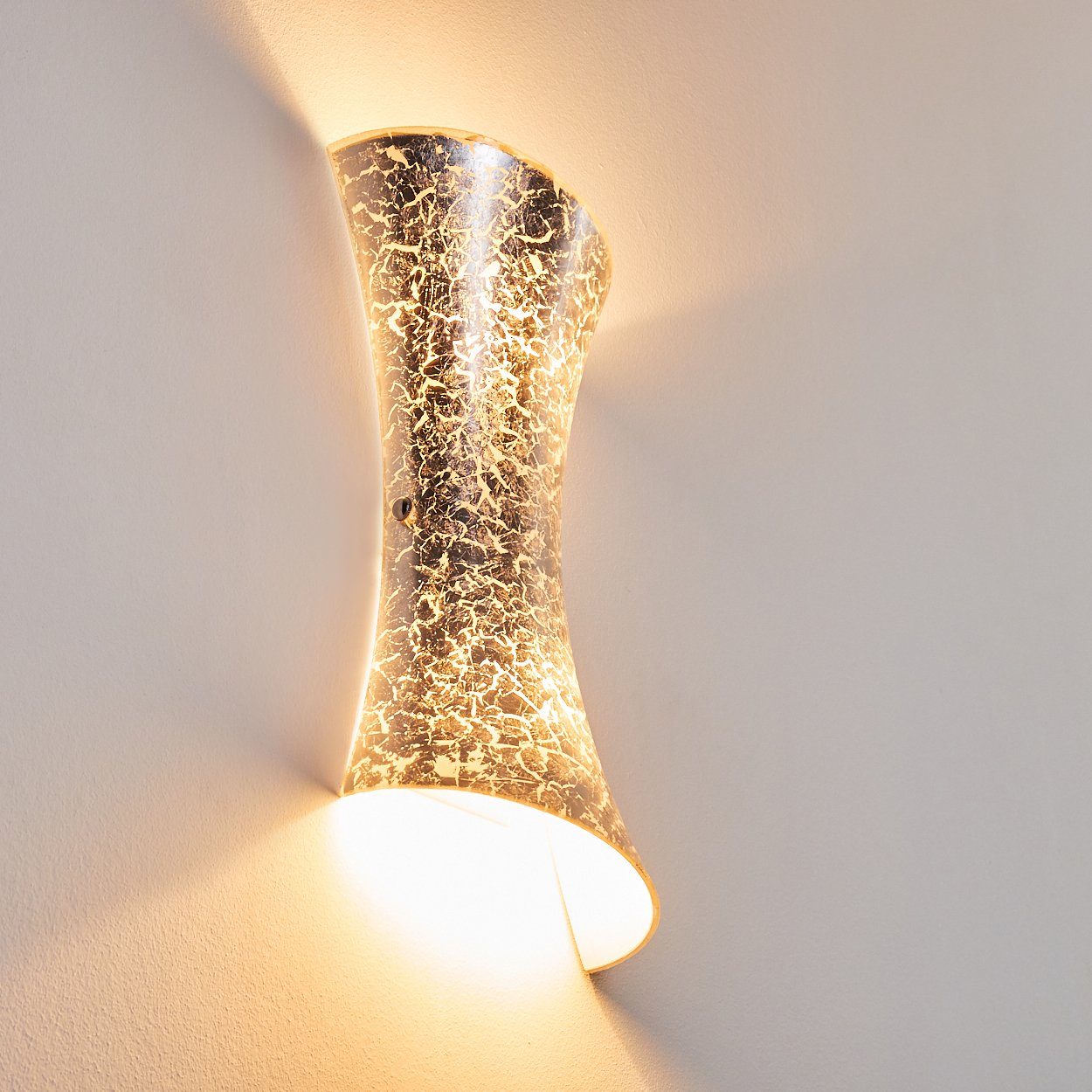 hofstein Wandleuchte »Aurighi« Wandlampe aus Silber, & moderne ohne in 2xE14, Up Metall/Glas Leuchtmittel, mit Down-Effekt, Innen Lichteffekt mit