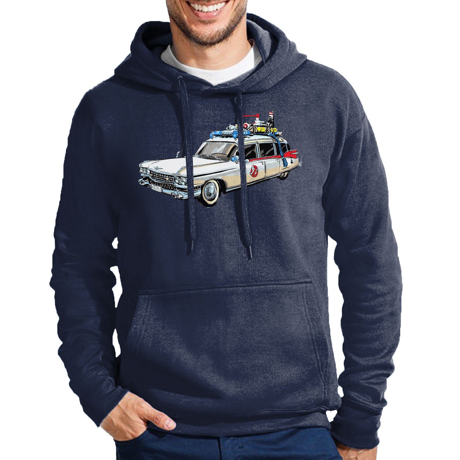 Blondie & Brownie Hoodie Herren Ghostbusters Cars Auto Geisterjäger Geister Film Ghost mit Kapuze Navyblau