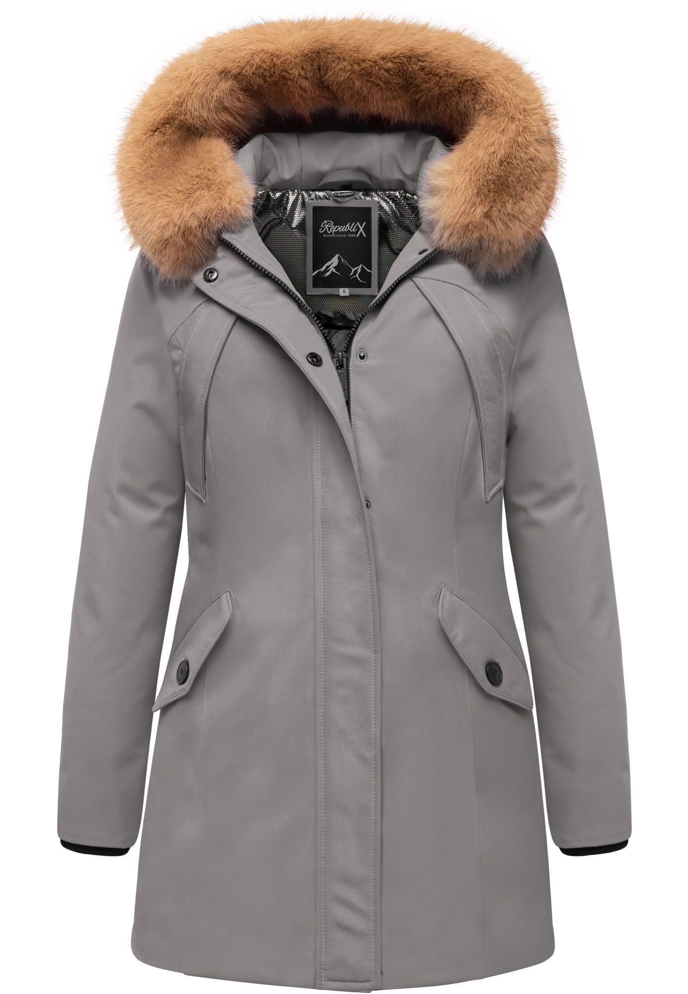 REPUBLIX Winterjacke LEXIE Damen Gefütterte Dicke Winter Jacke Mantel Parka mit Kapuze