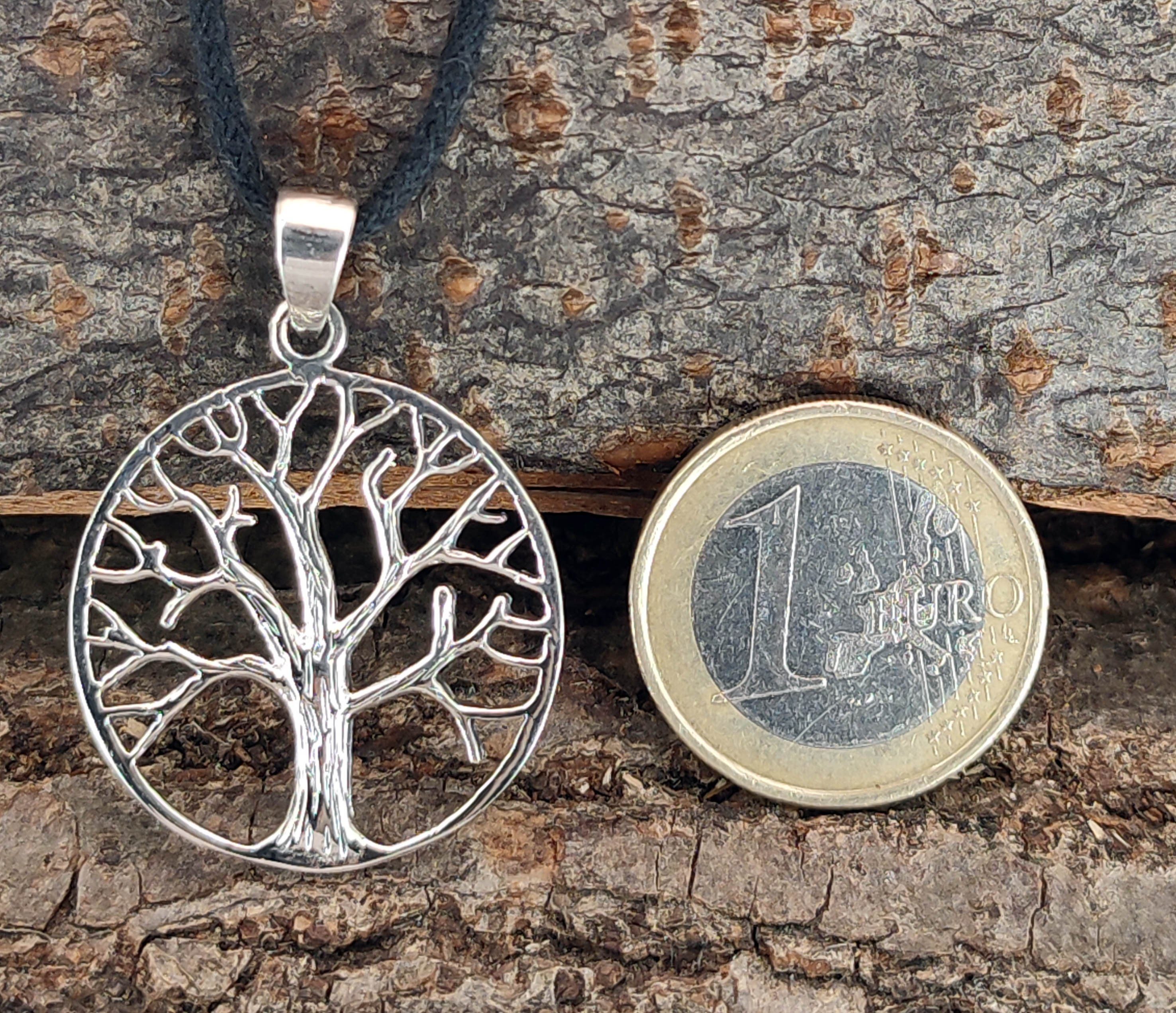 Kettenanhänger Leather Baum Kiss Yggdrasil Anhänger of Lebensbaum Lebens des Silber 925