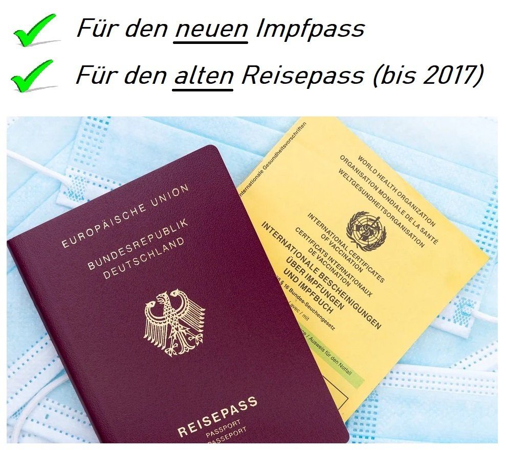 Frentree Dokumententasche IH77-4 (4er-Set), Impfpass Hülle - glasklare Schutzhülle für aktuellen Impfausweis