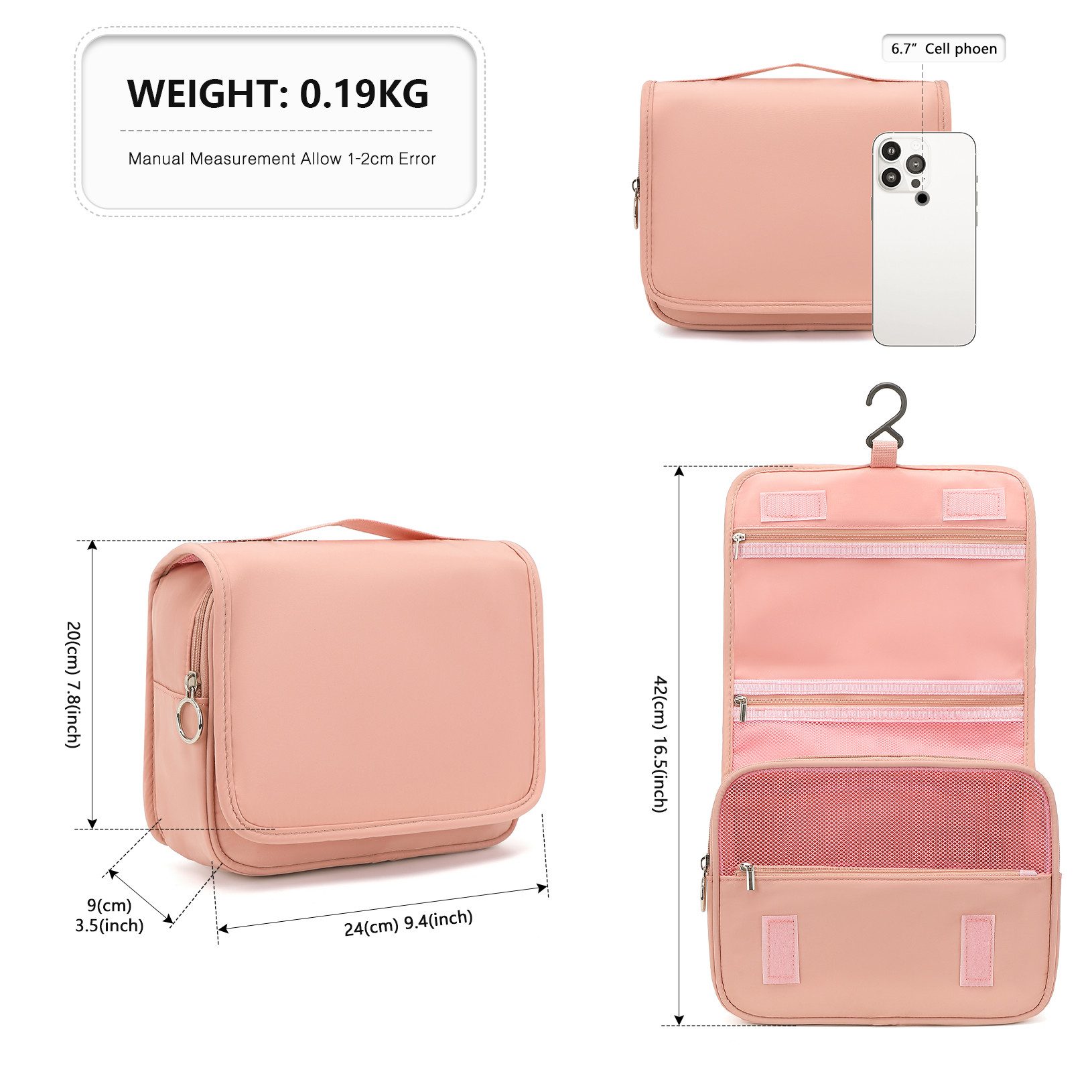 KONO Kulturbeutel Koffer Organizer Set 6-in-1: S/24x20x9cm & M/45x34x15cm günstig online kaufen