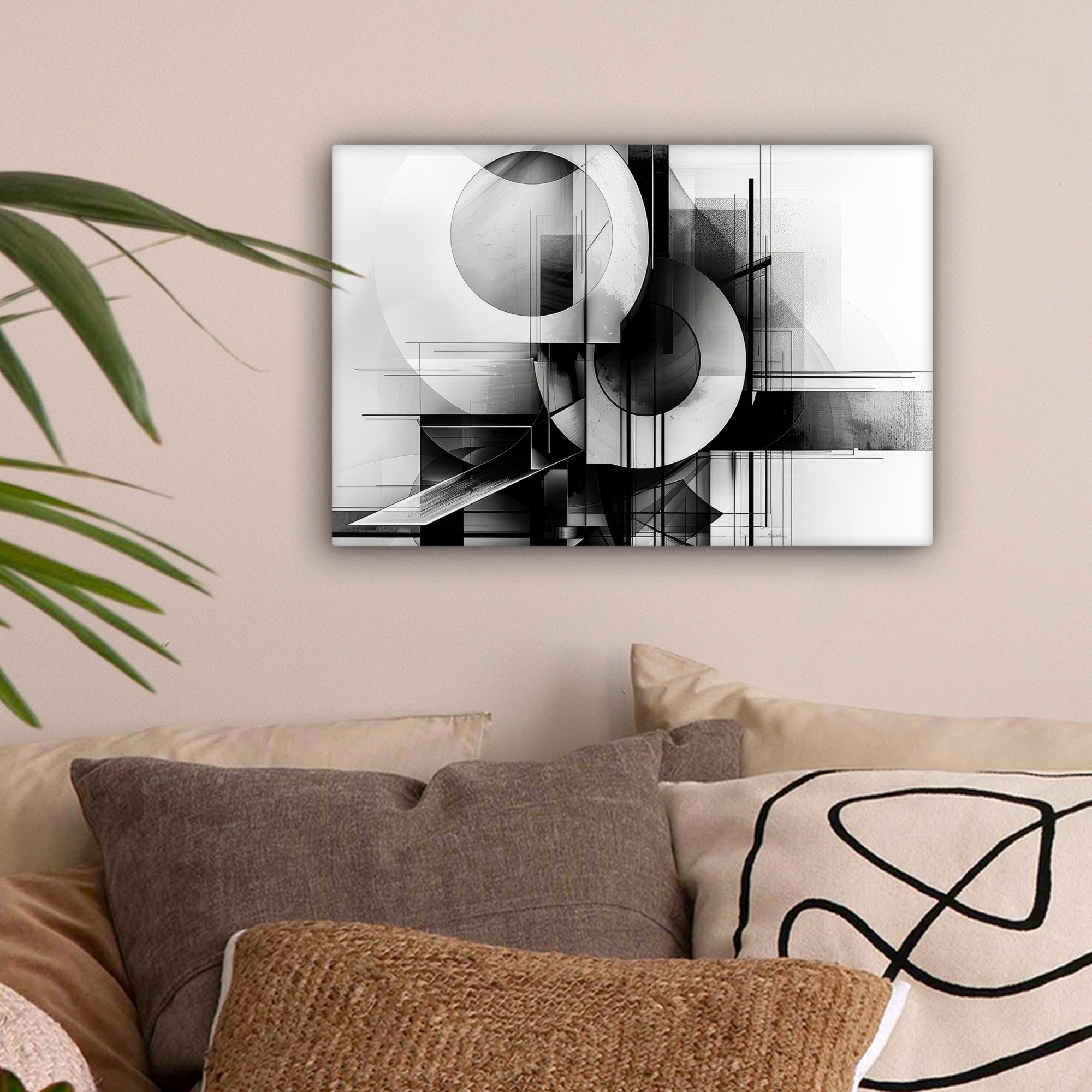 OneMillionCanvasses® Leinwandbild Abstrakt - Kunst - Modern - Schwarz und w günstig online kaufen