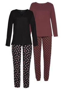 Vivance Dreams Pyjama (4 tlg., 2 Stück) mit Sternenmuster