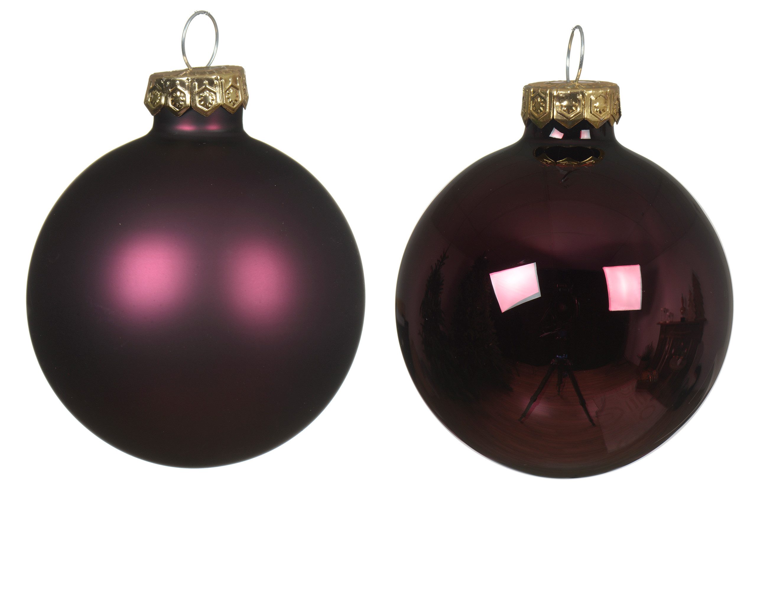 Kaemingk Weihnachtsbaumkugel, Weihnachtskugeln Glas 6cm x 20 Stück - Dunkel Mauve