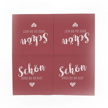 itenga Stoffserviette Linclass Airlaid - itenga 12x Serviette Schön dass du da bist bordeaux