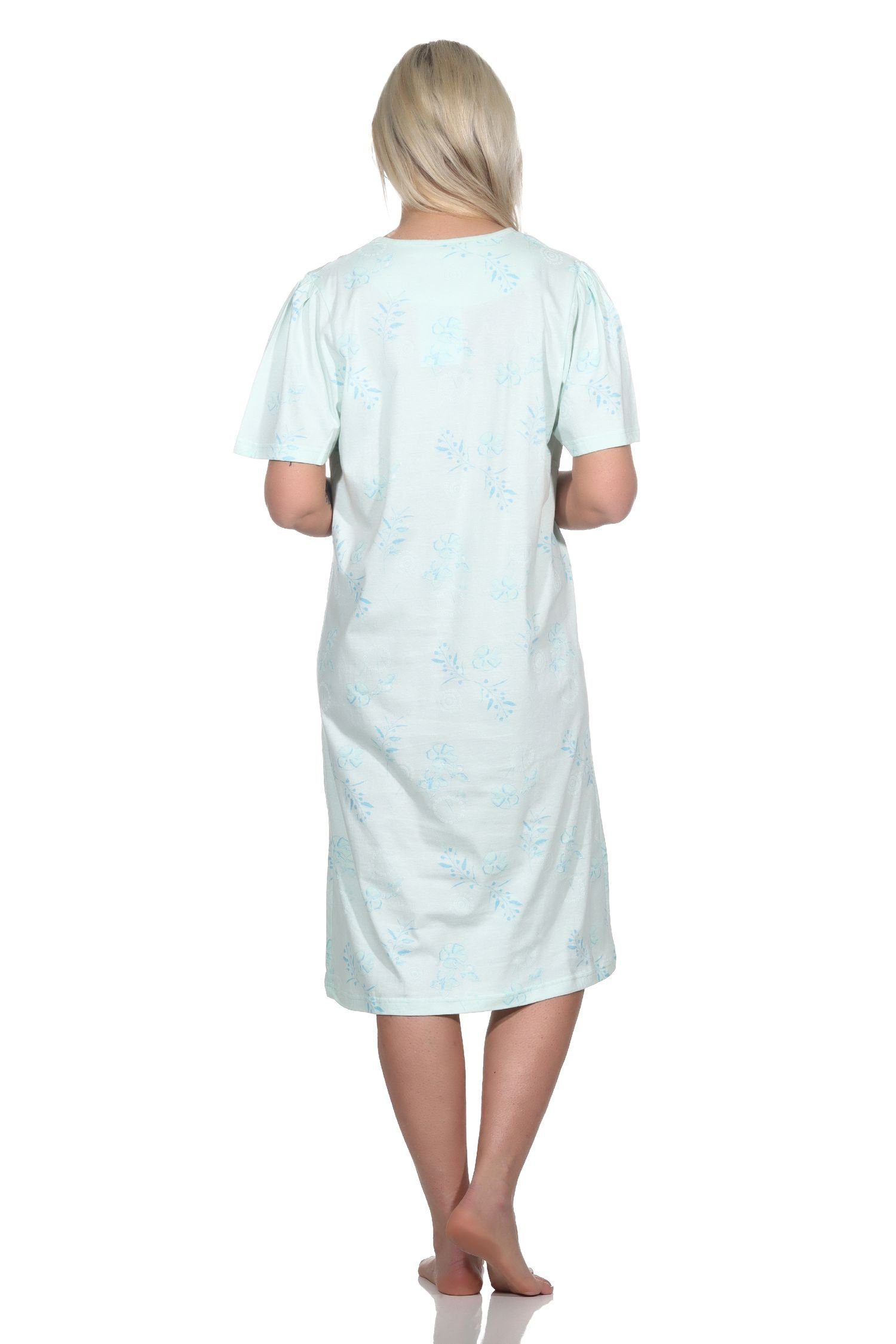 kurzarm fraulichen Design helltürkis klassischen Nachthemd Normann im Nachthemd Damen
