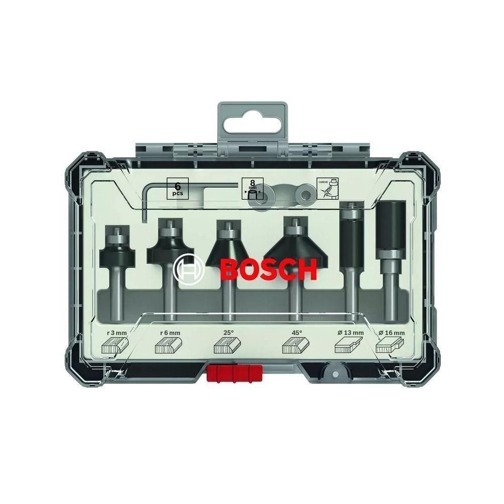 BOSCH Kantenfräser 6-teiliges Rand- und Kantenfräser-Set Fräser Set, mit 8- günstig online kaufen