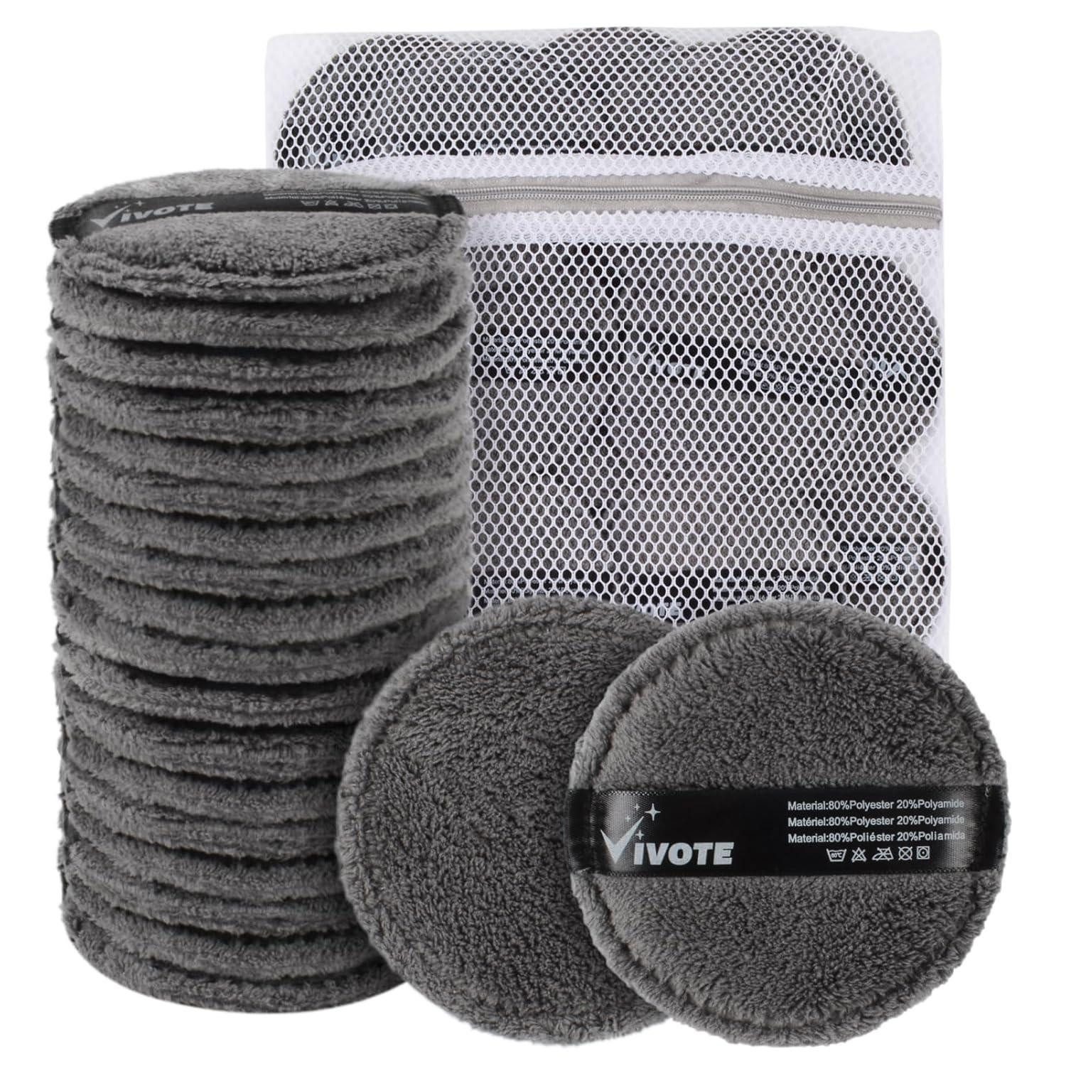 VIVOTE Gesichtsreinigungsschwamm 20 Make-up-Entferner-Pads aus Mikrofaser, Nachhaltig
