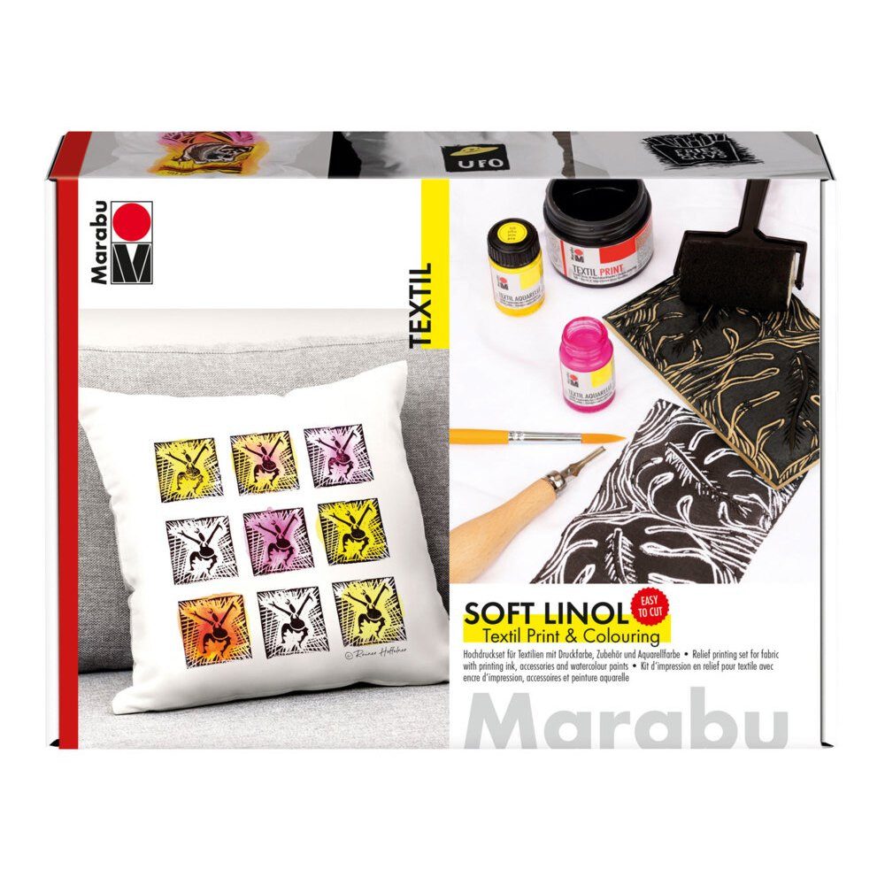 Marabu Bastelfarbe Marabu Soft Linol Print & Colouring Set