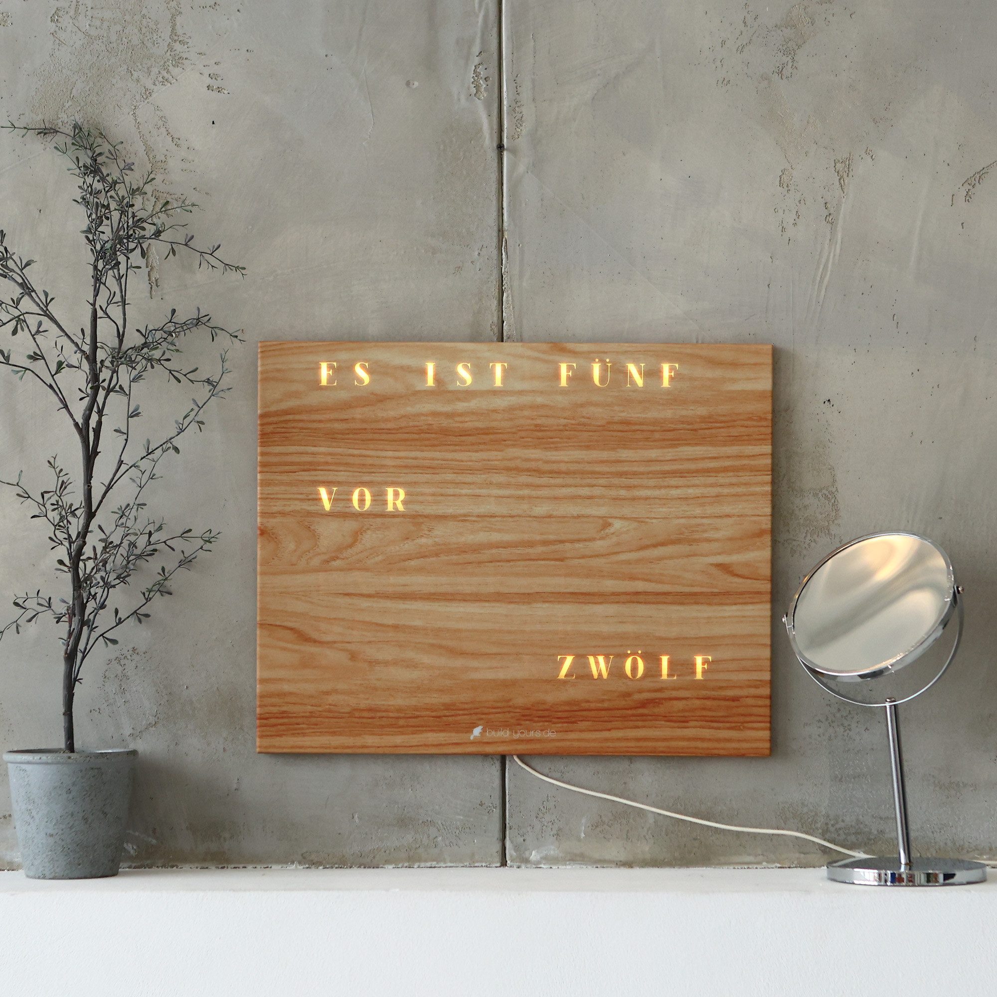 build-yours.de Wanduhr Wortuhr Jupiter in Deutsch - LED Wanduhr zum Aufhäng günstig online kaufen