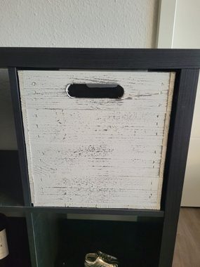 Kistenkolli Altes Land Allzweckkiste 2er set Holzbox Vintage Weiss Regalkiste passend für Ikea Kallax und