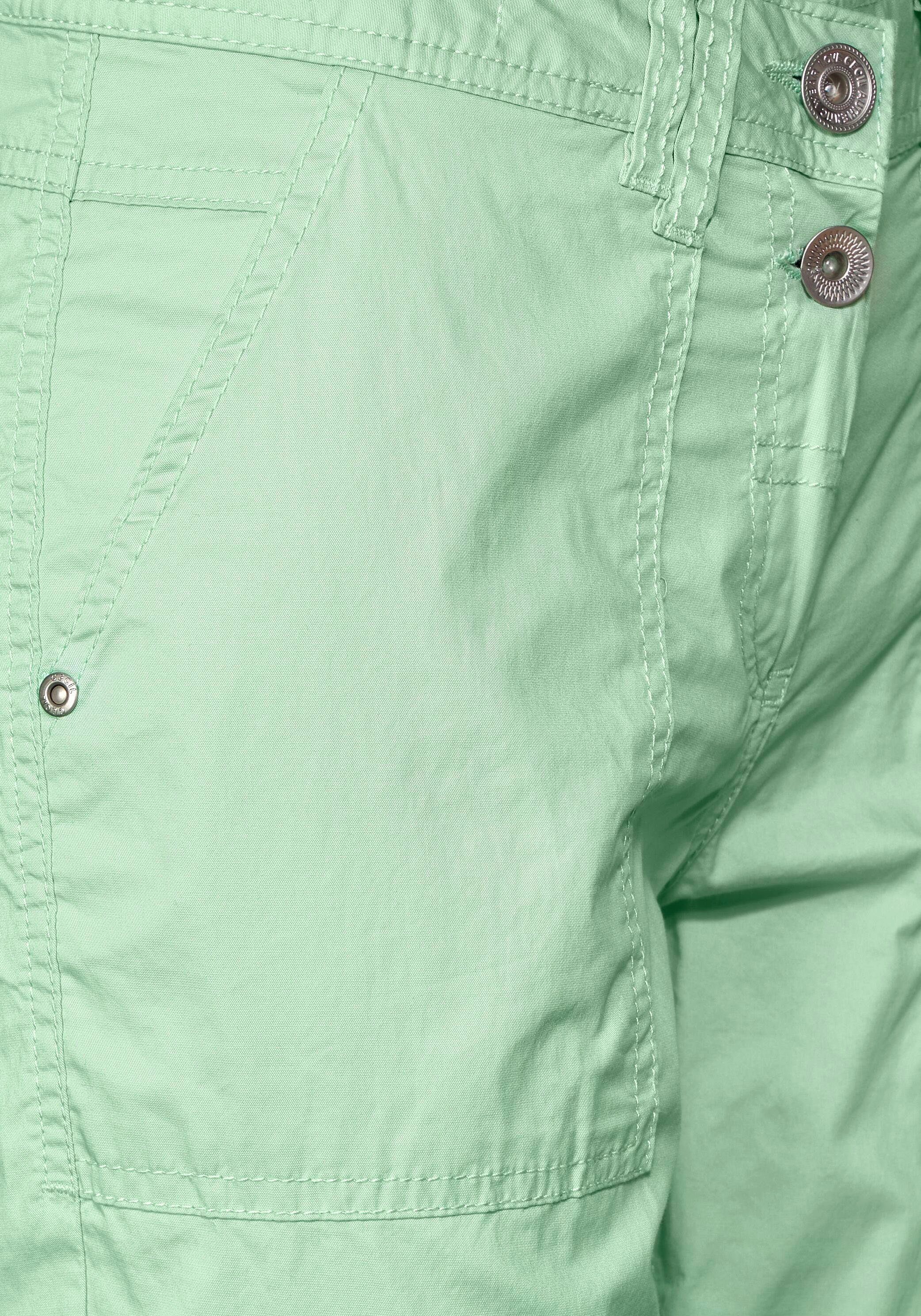 Paper NOS kontrastfarbenen New Style am Logoschriftzügen Cecil 3/4-Hose Bundinneren York green mit