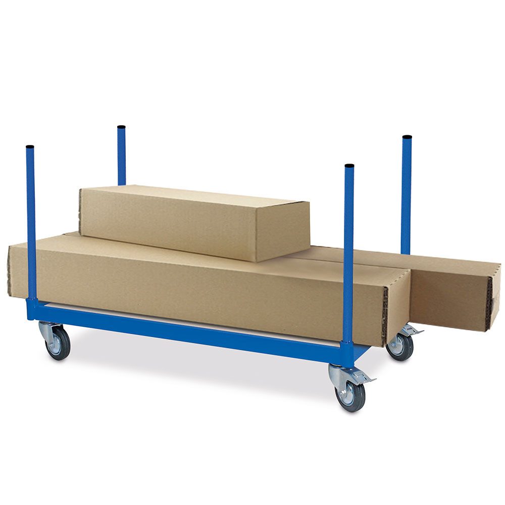 BRB-Lagertechnik Transportwagen Rungenwagen, LxB 1000x500 mm, stabile Stahlrohrkonstruktion
