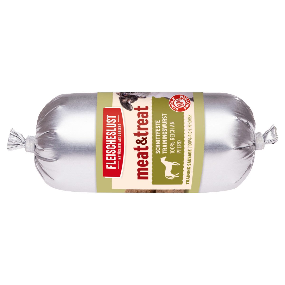 Fleischeslust meat & treat Pferd 200 g, Nassfutter für: Hund