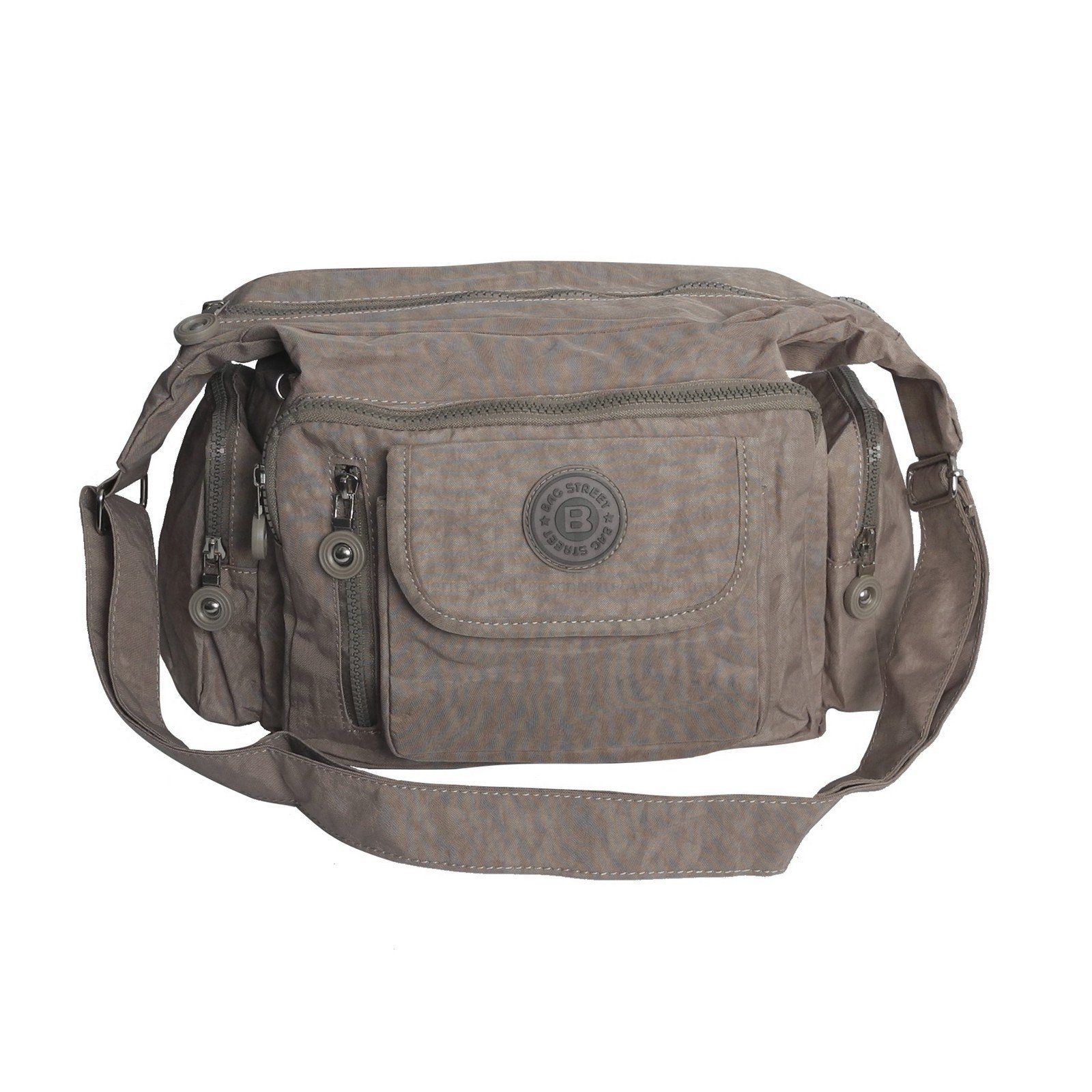 BAG STREET Umhängetasche Bag Street - Crossbody Bag Stofftasche Umhängetasche Schultertasche Stone