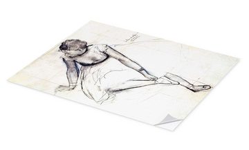 Posterlounge Wandfolie Edgar Degas, Tänzerin bindet ihren Schuh, Malerei