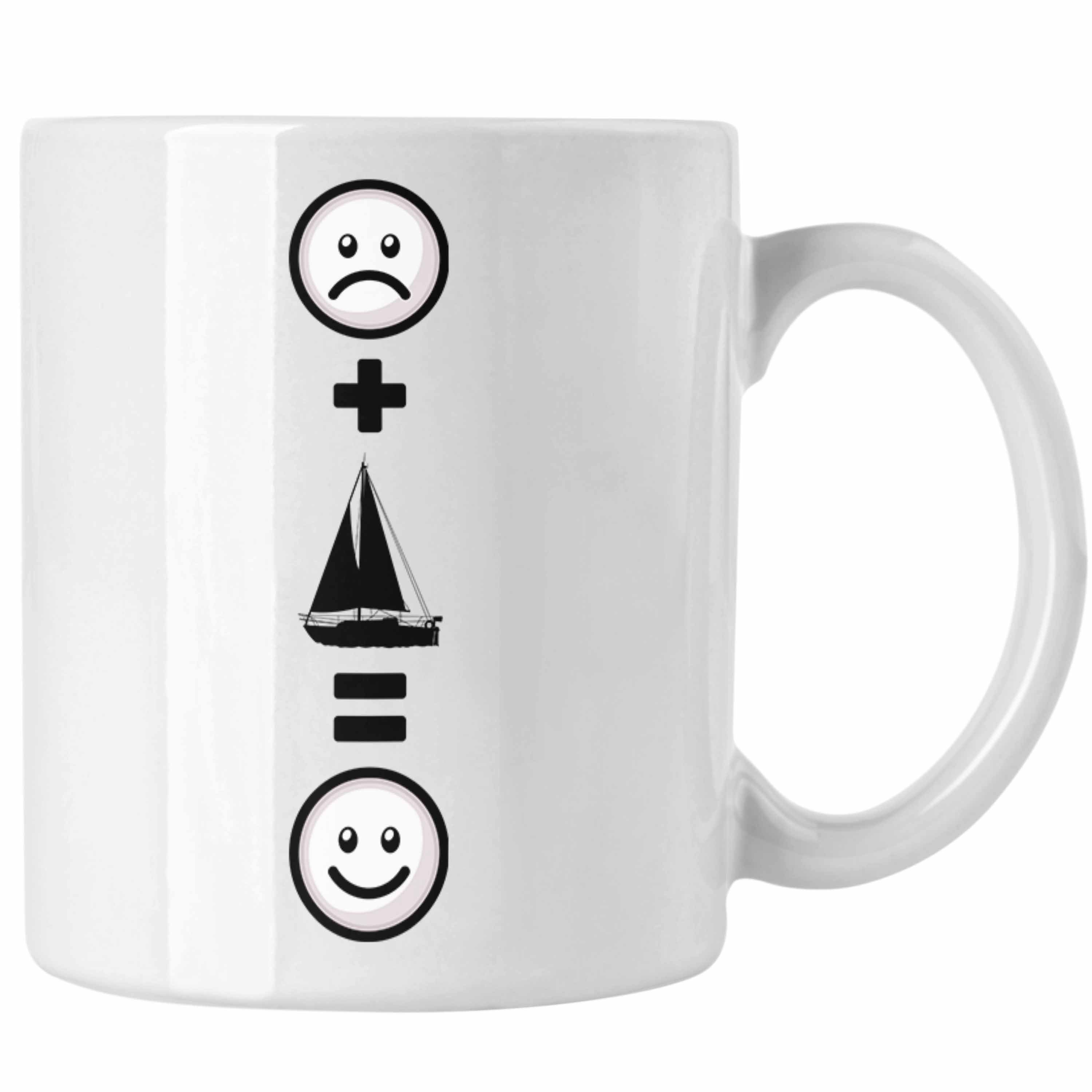 Trendation Tasse :(Segeln) Geschenk Segeln Windsegeln Boot für Lus Segler Weiss Tasse