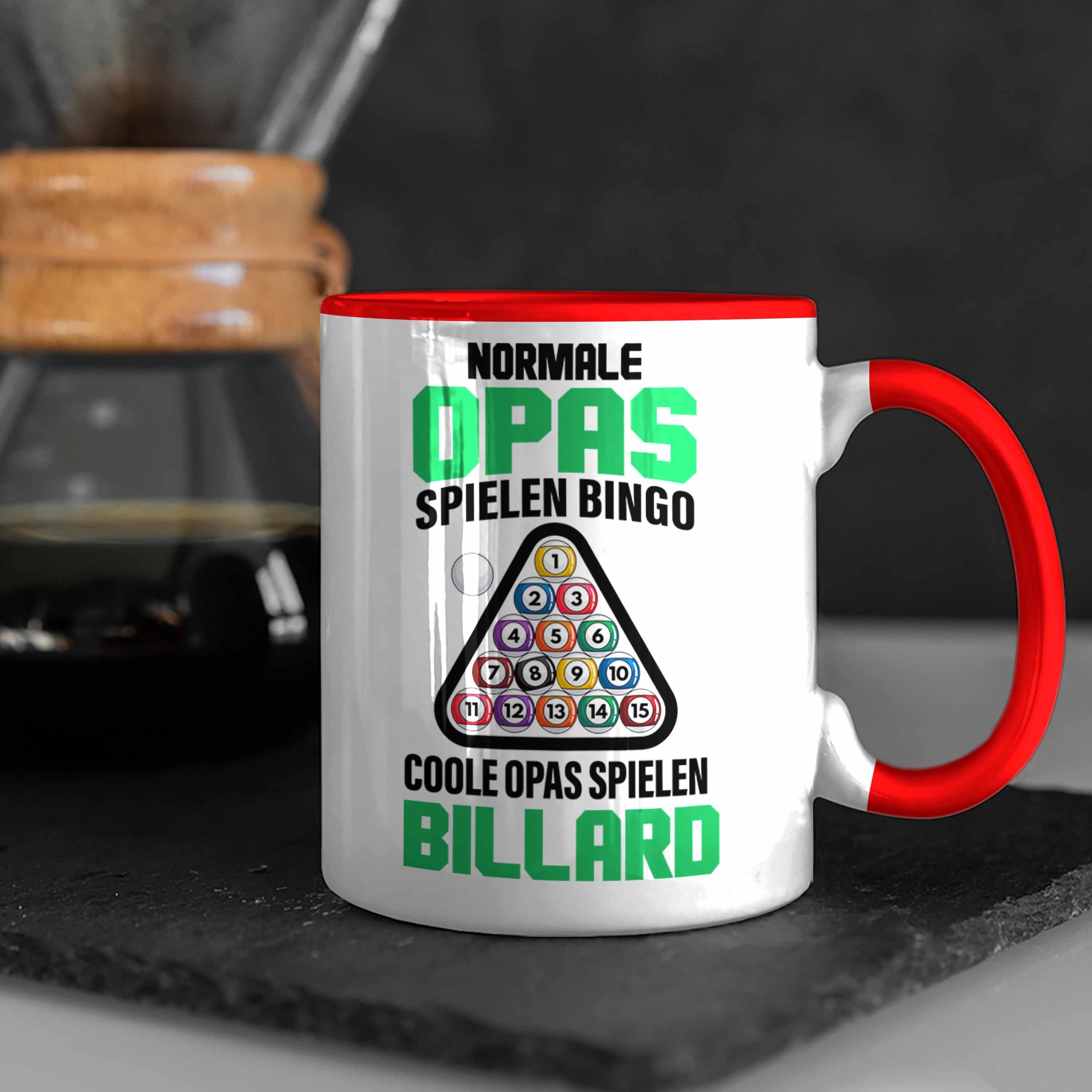 Billardspieler Trendation Tasse Geschenkidee Opa - Trendation Kaffeetasse Rot Tasse Billard Pool Geschenk