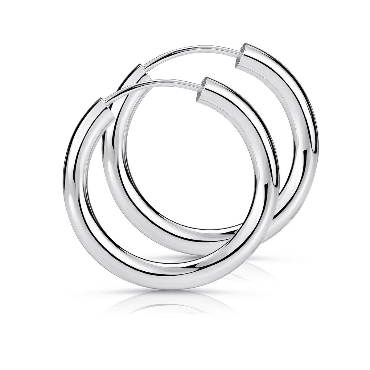 Materia Paar Creolen Damen Herren Silber Ø20mm SO-62, 925 Sterling Silber