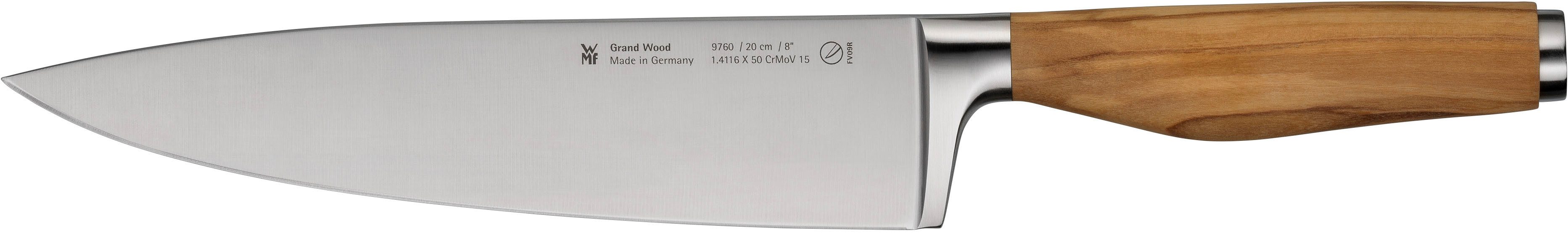 WMF Kochmesser Grand Wood, 20 cm, Olivenholzgriff, handgeschmiedeter Spezialklingenstahl