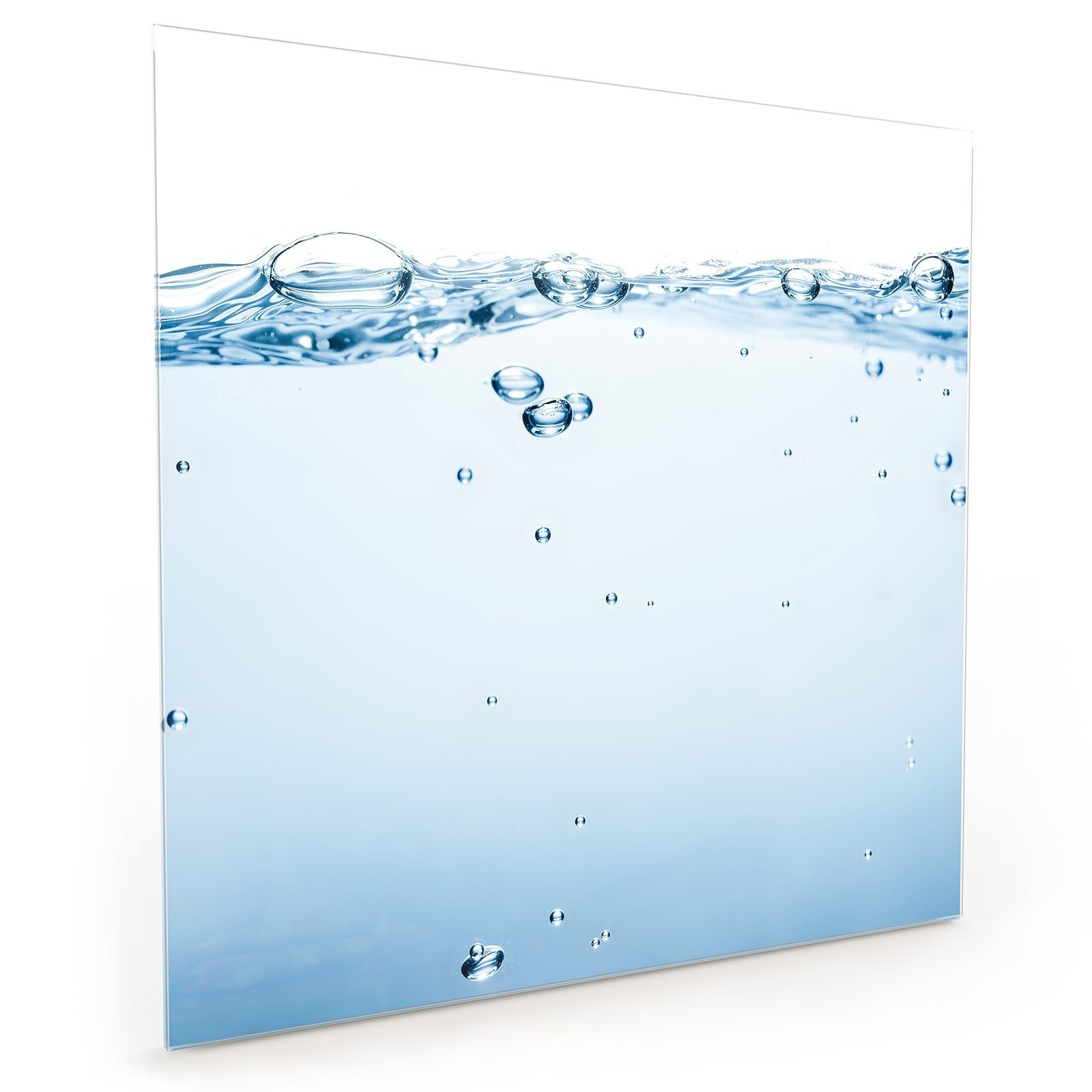 Primedeco Küchenrückwand Küchenrückwand Spritzschutz Glas mit Motiv Wasserblasen