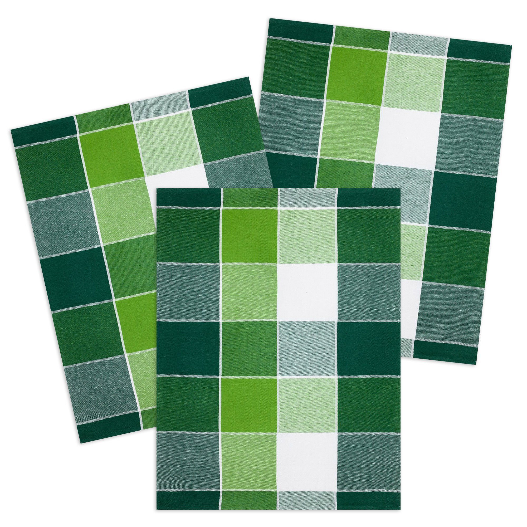 Kracht Geschirrtuch Blockkaro, (Set, 3-tlg., Set), 3er Pack Geschirrtücher günstig online kaufen