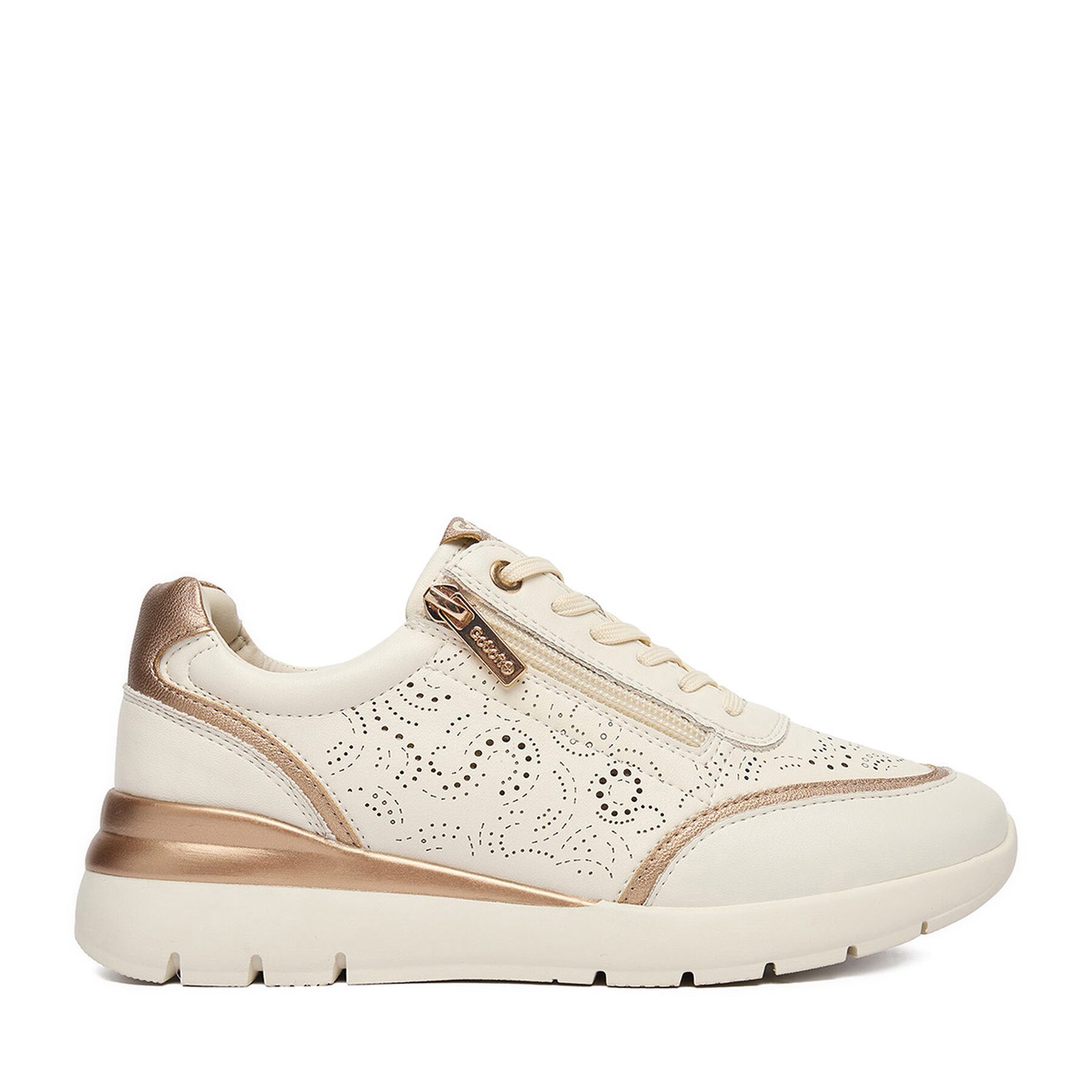 Go Soft Damen Turnschuhe Creme, Gold Walkingschuh