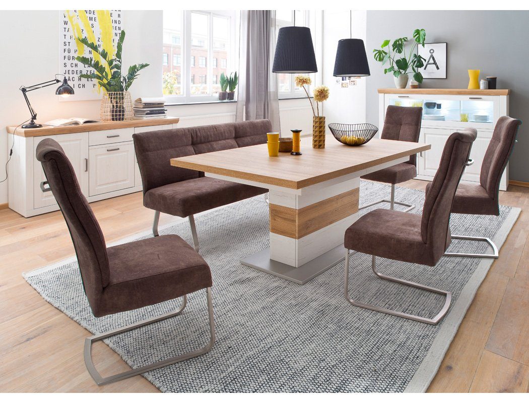 expendio Wohnzimmer-Set Bruneck 44, (Spar-Set, montiert 3-St), weiss Landhausstil Pinie