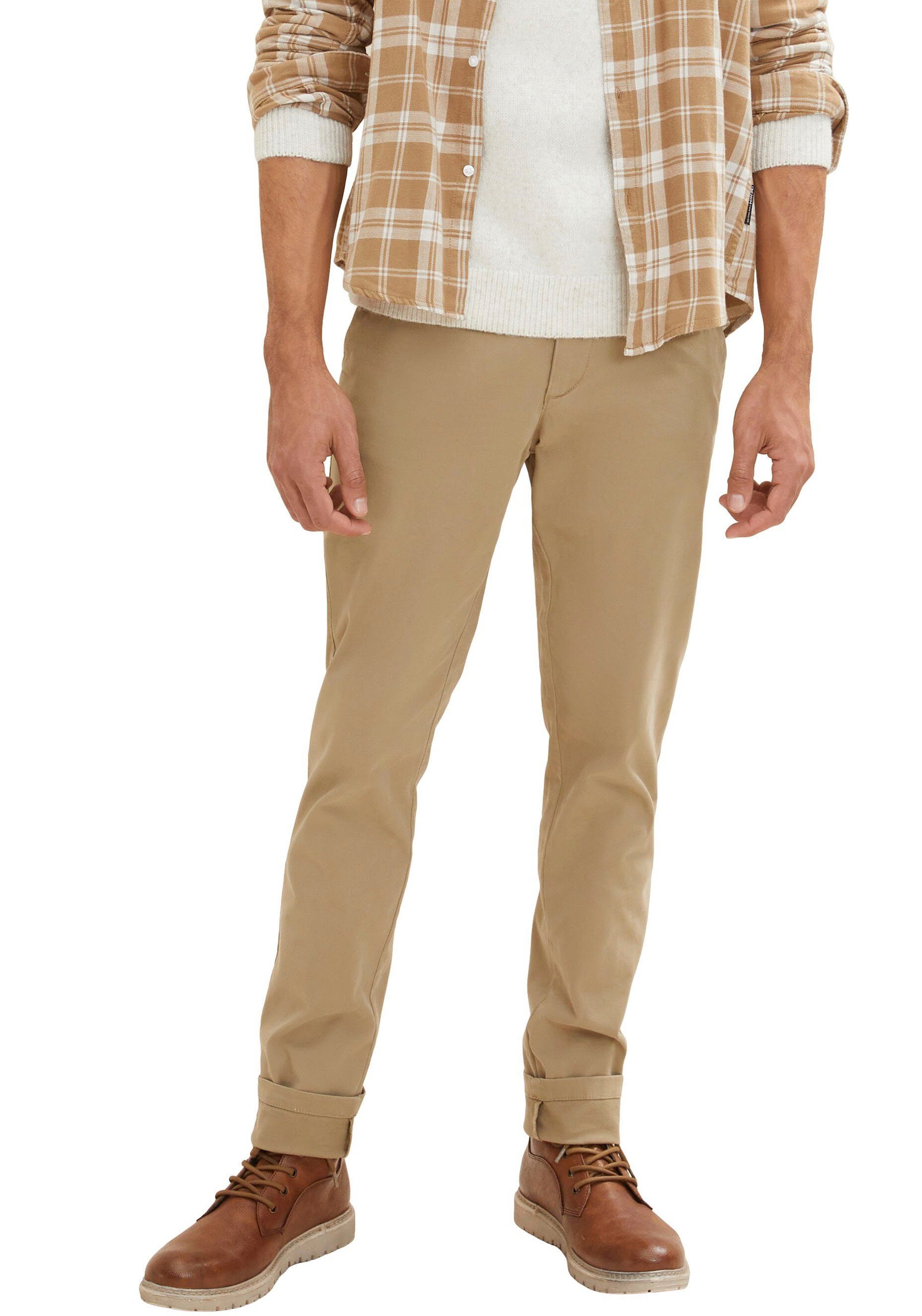 TOM TAILOR Chinohose in lässiger, schmaler Passform everglade beige