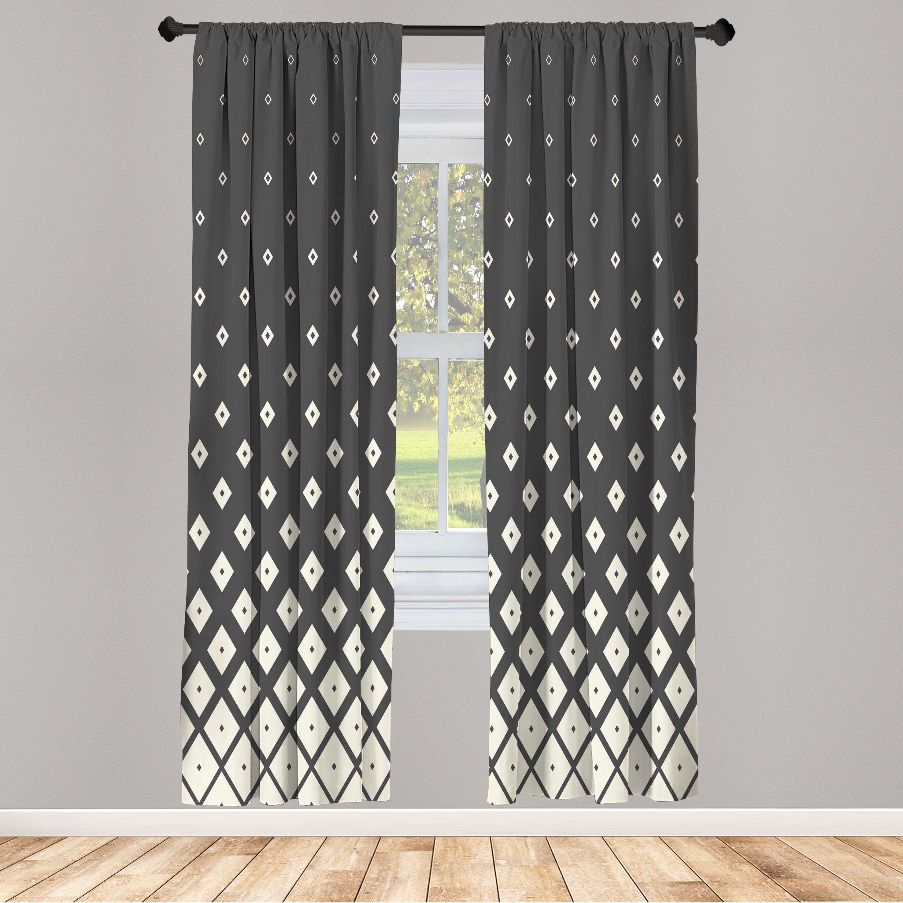 Gardine Vorhang für Schlafzimmer Entwurf Wohnzimmer Microfaser, Formen Dekor, Abakuhaus, Geometrisch Rhombus